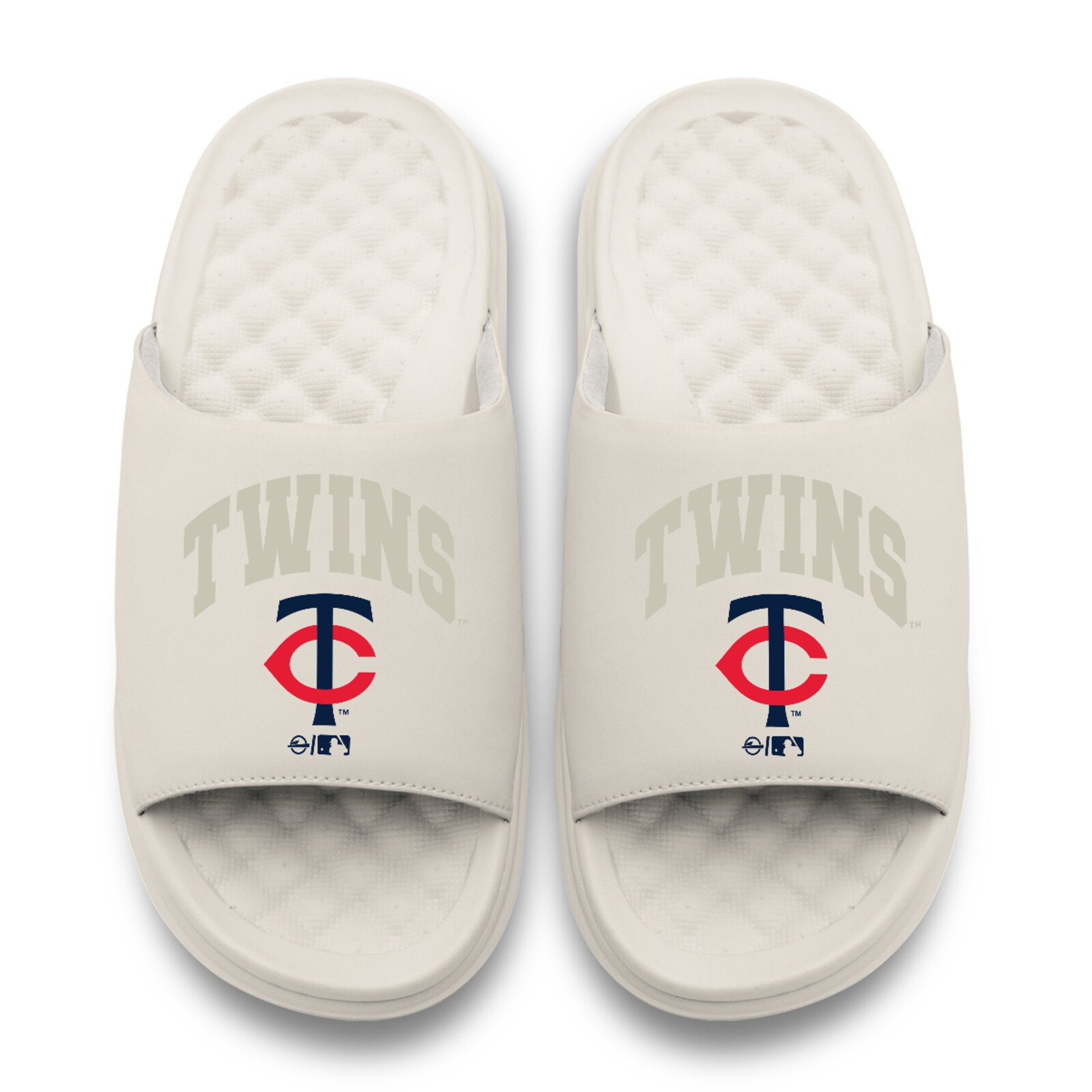 유니섹스 Minnesota Twins ISlide 크림 토널 팝 모티브 슬라이드 샌들 상세 이미지 3