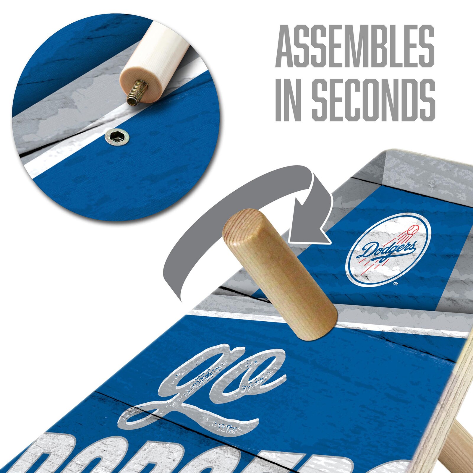 Los Angeles Dodgers IDNA 20인치 x 23인치 링 백 게임 상세 이미지 5