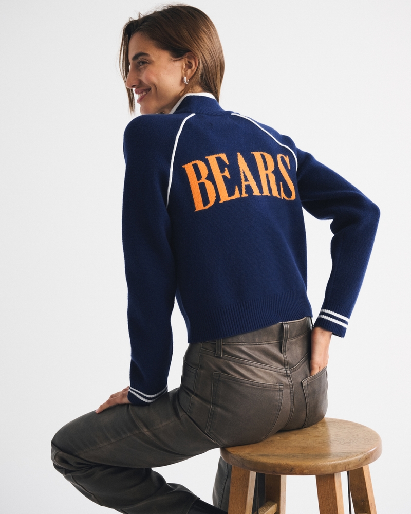 Chicago Bears Mockneck Zipper Cardigan 상세 이미지 2