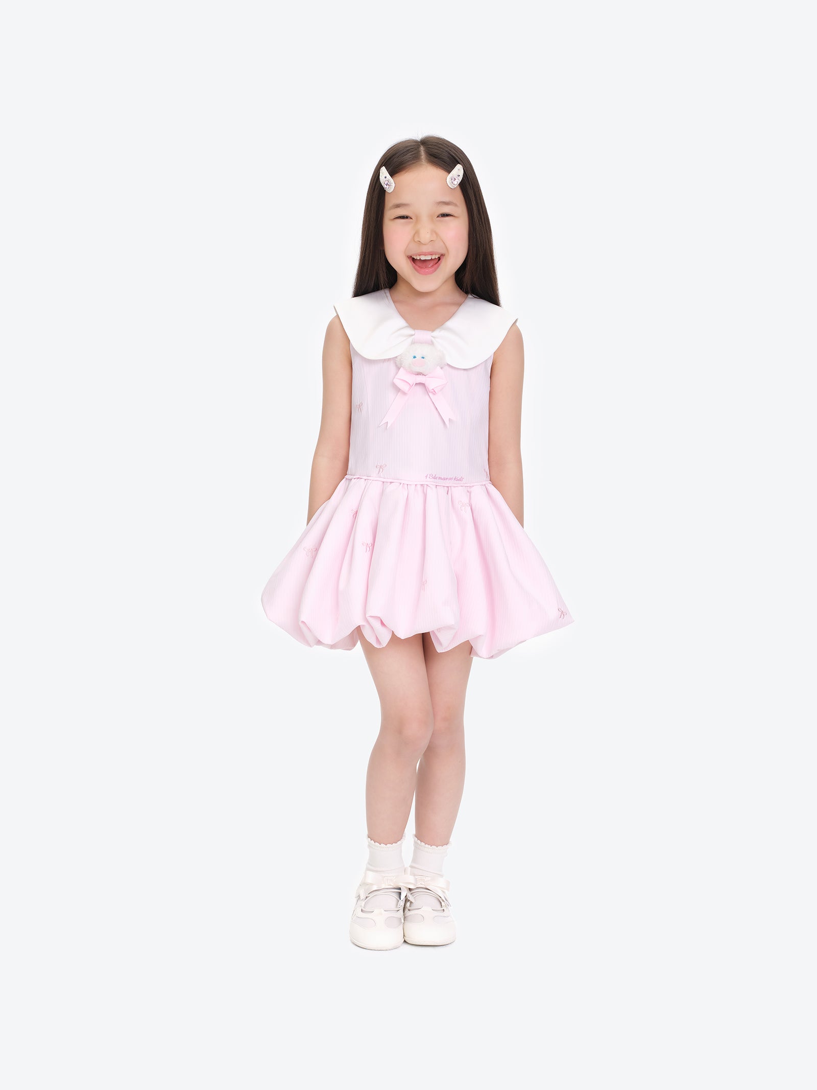 베이비베어 리본 버블 원피스 핑크 상세 이미지 2