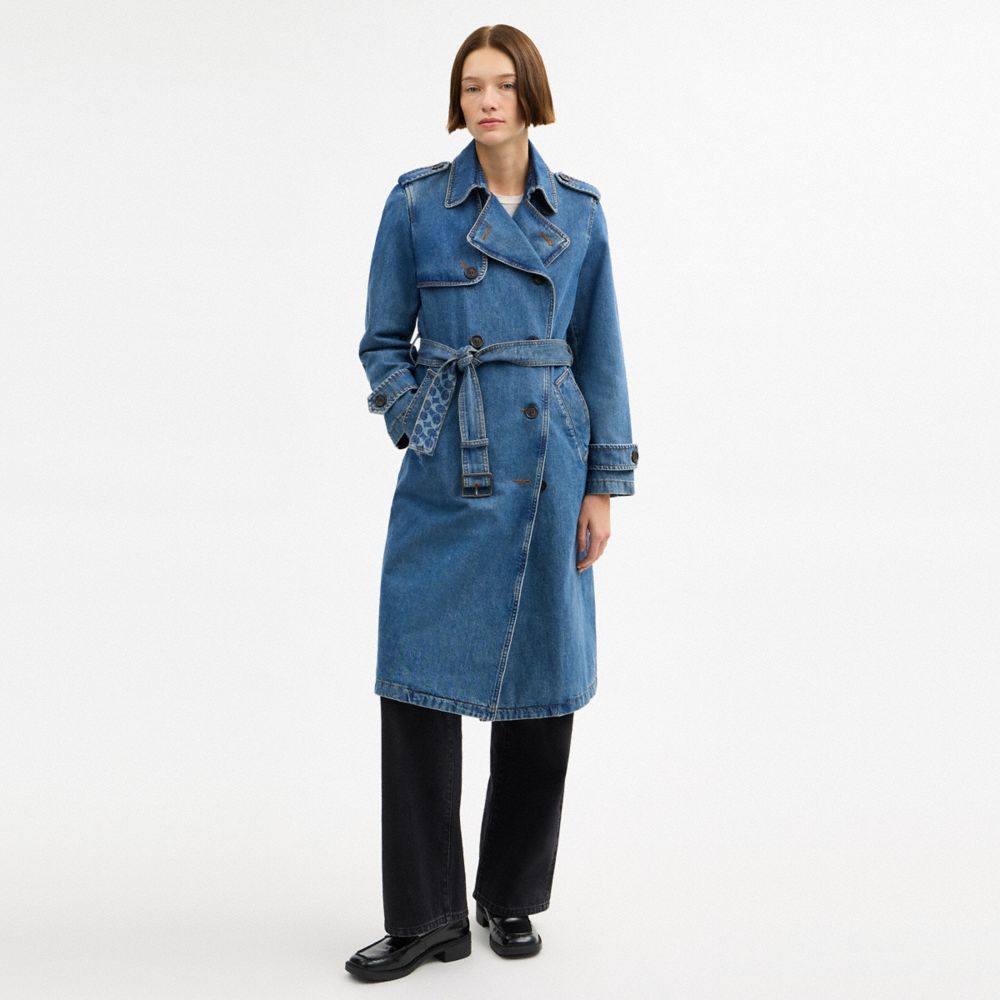 Denim Long Trench Coat 상세 이미지 2