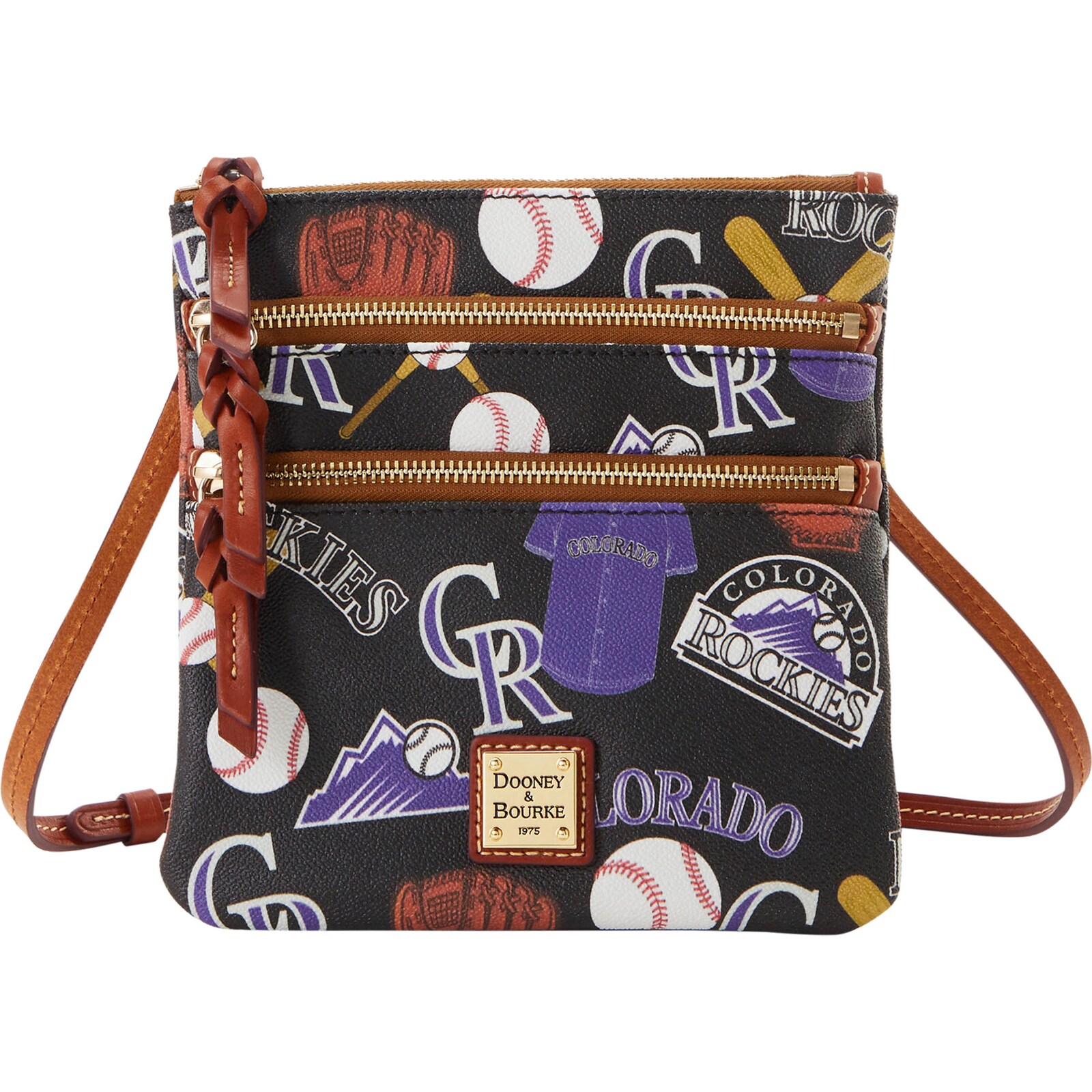 Colorado Rockies Dooney & Bourke Game Day 트리플 지퍼 크로스백 상세 이미지 2