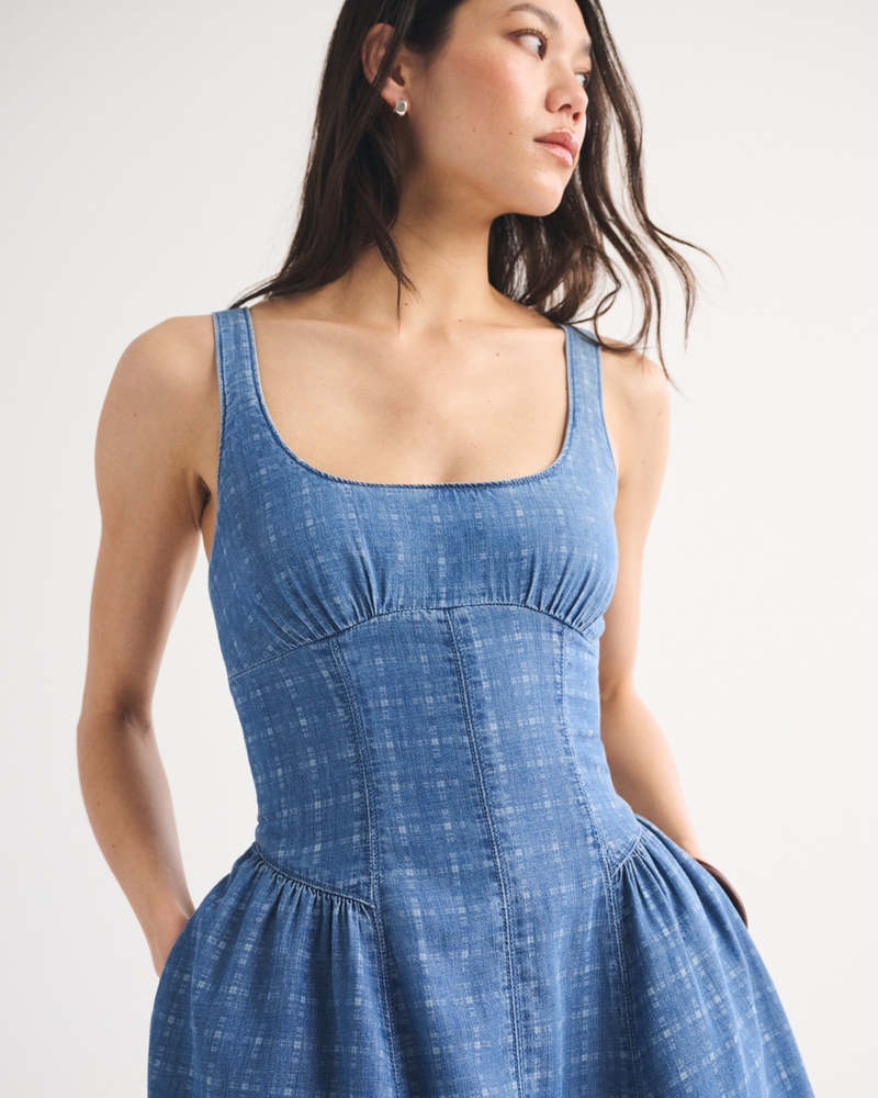 A&F Bra-Free Dylan Chambray Mini Dress 상세 이미지 3