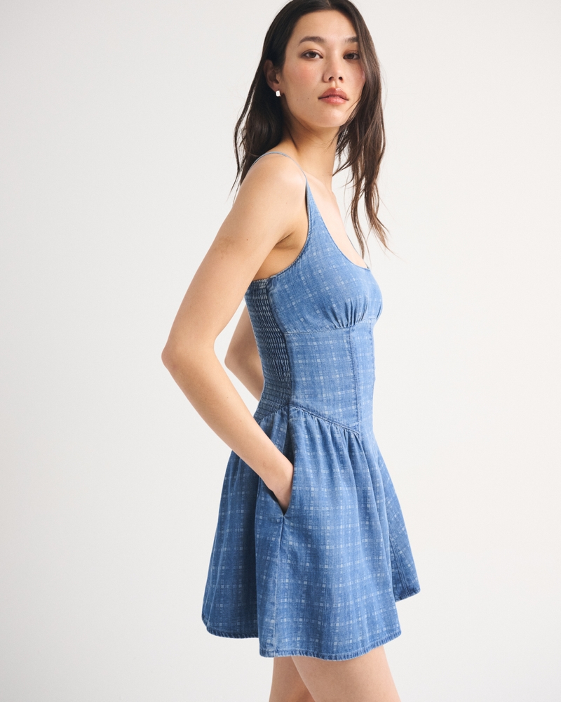 A&F Bra-Free Dylan Chambray Mini Dress 상세 이미지 4