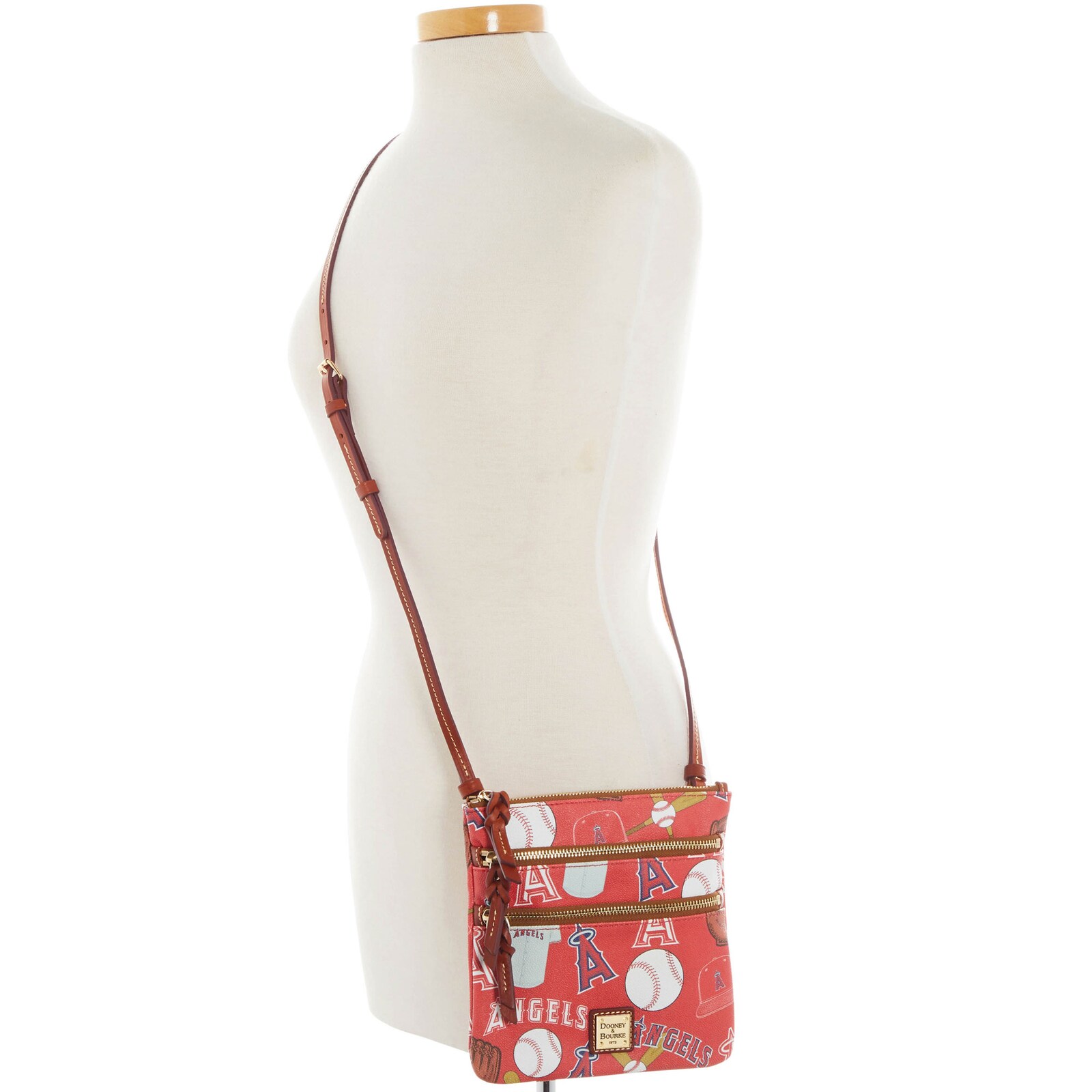 Los Angeles Angels Dooney & Bourke 게임 데이 트리플 지퍼 크로스보디 백 상세 이미지 5