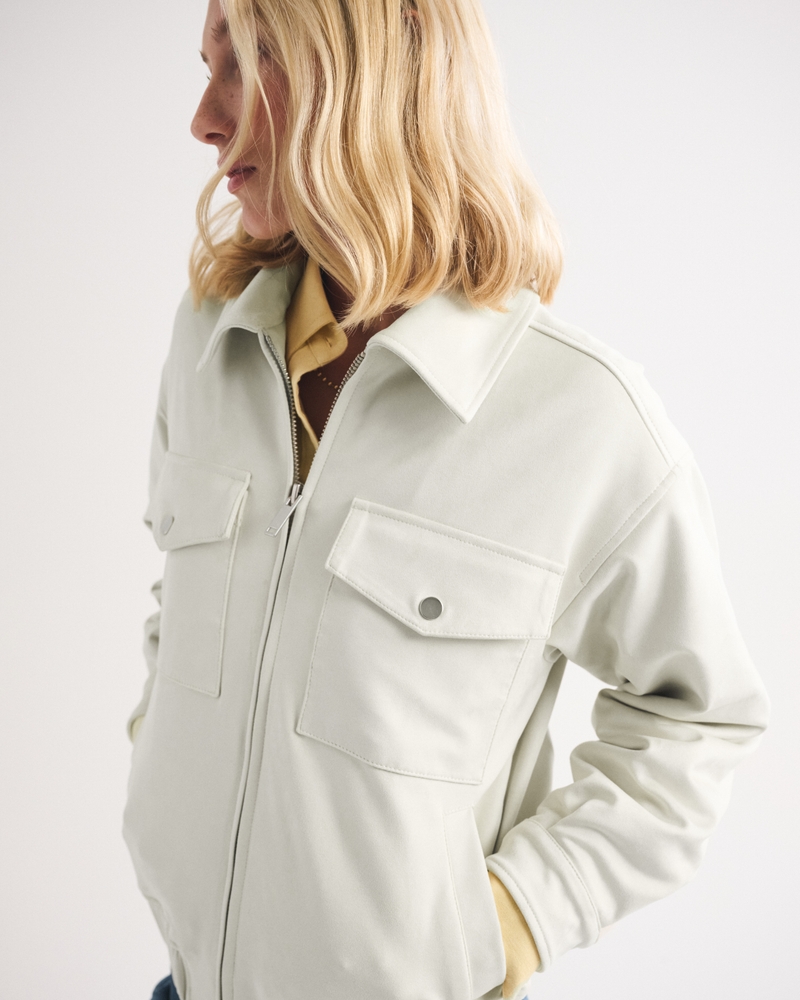 Vegan Suede Bomber Jacket