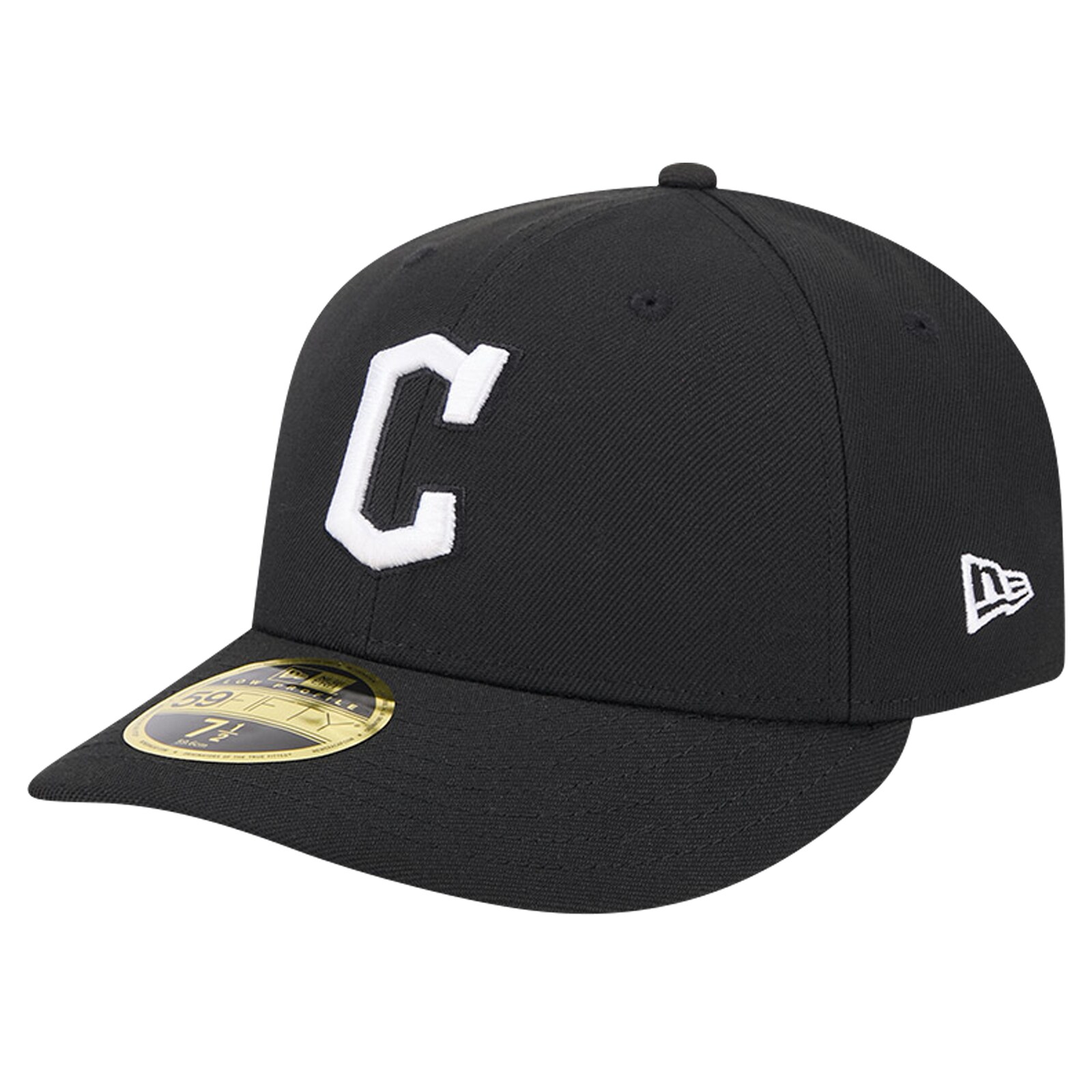 남성용 클리블랜드 가디언스 New Era 블랙 로우 프로파일 59FIFTY 피티드 모자