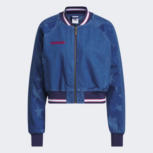 SST Denim Graphic Varsity Bomber Jacket 상세 이미지 4