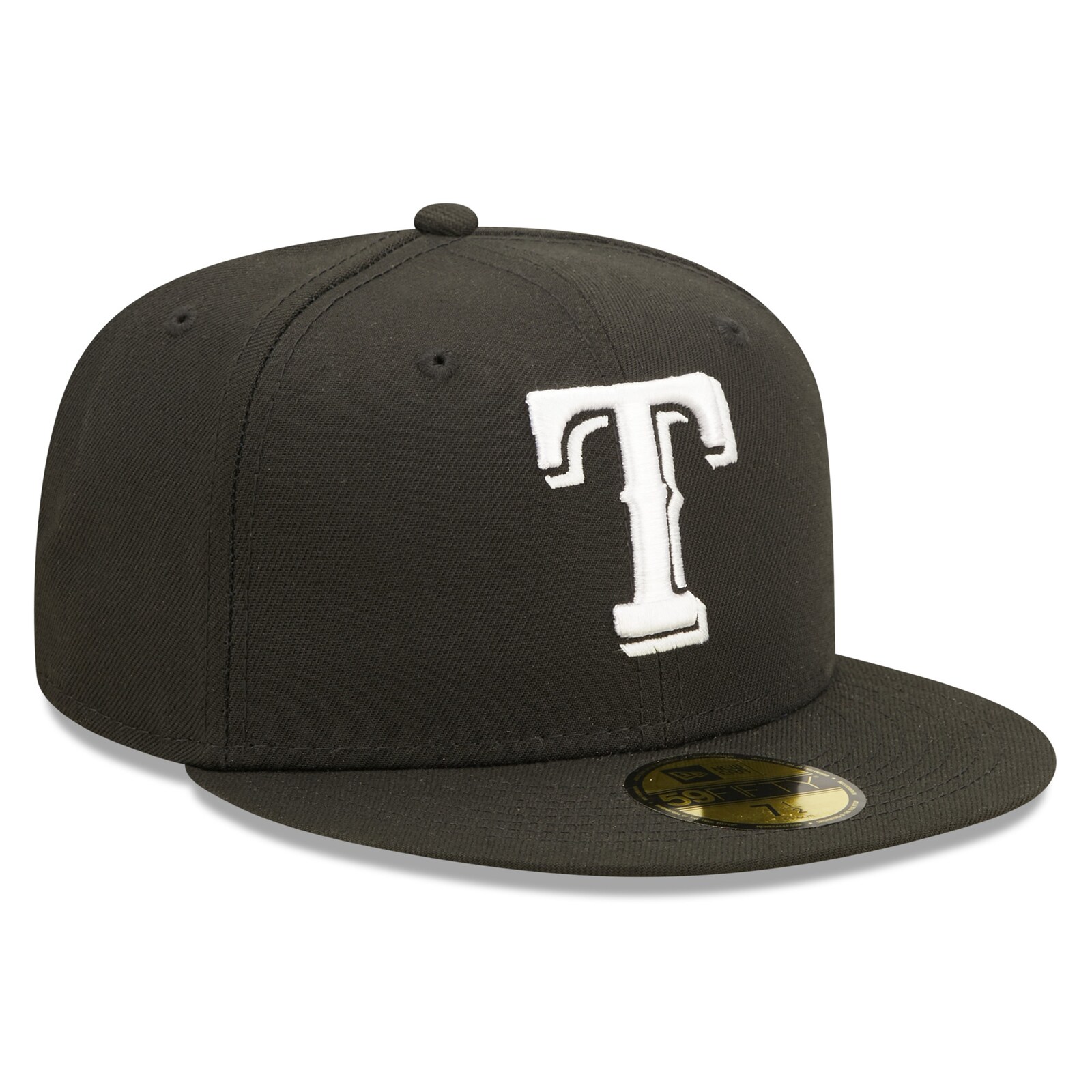 남성용 Texas Rangers New Era 블랙 팀 로고 59FIFTY 피티드 모자 상세 이미지 4
