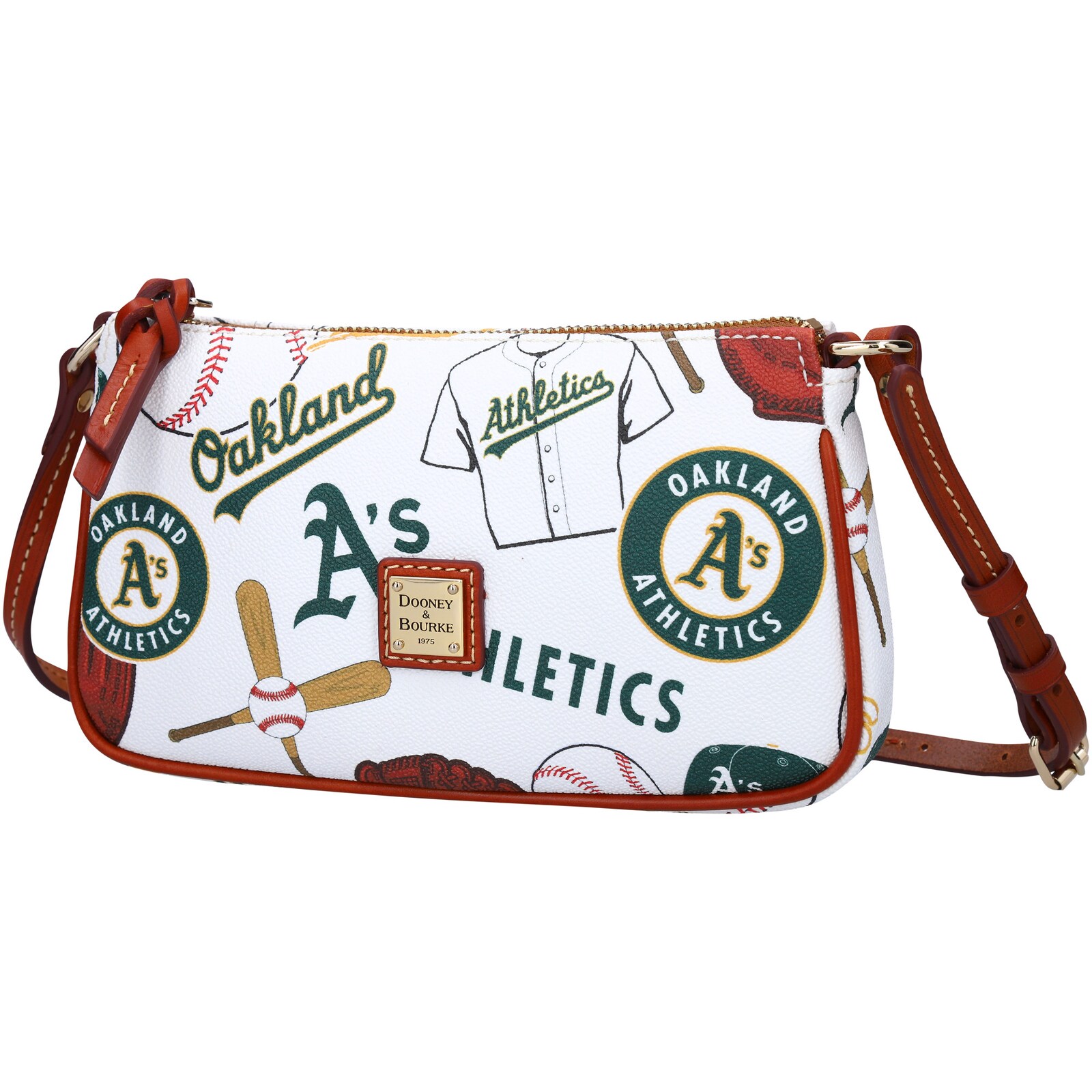 여성용 Oakland Athletics Dooney & Bourke Gameday Lexi 크로스바디 스몰 동전 케이스 포함 상세 이미지 2