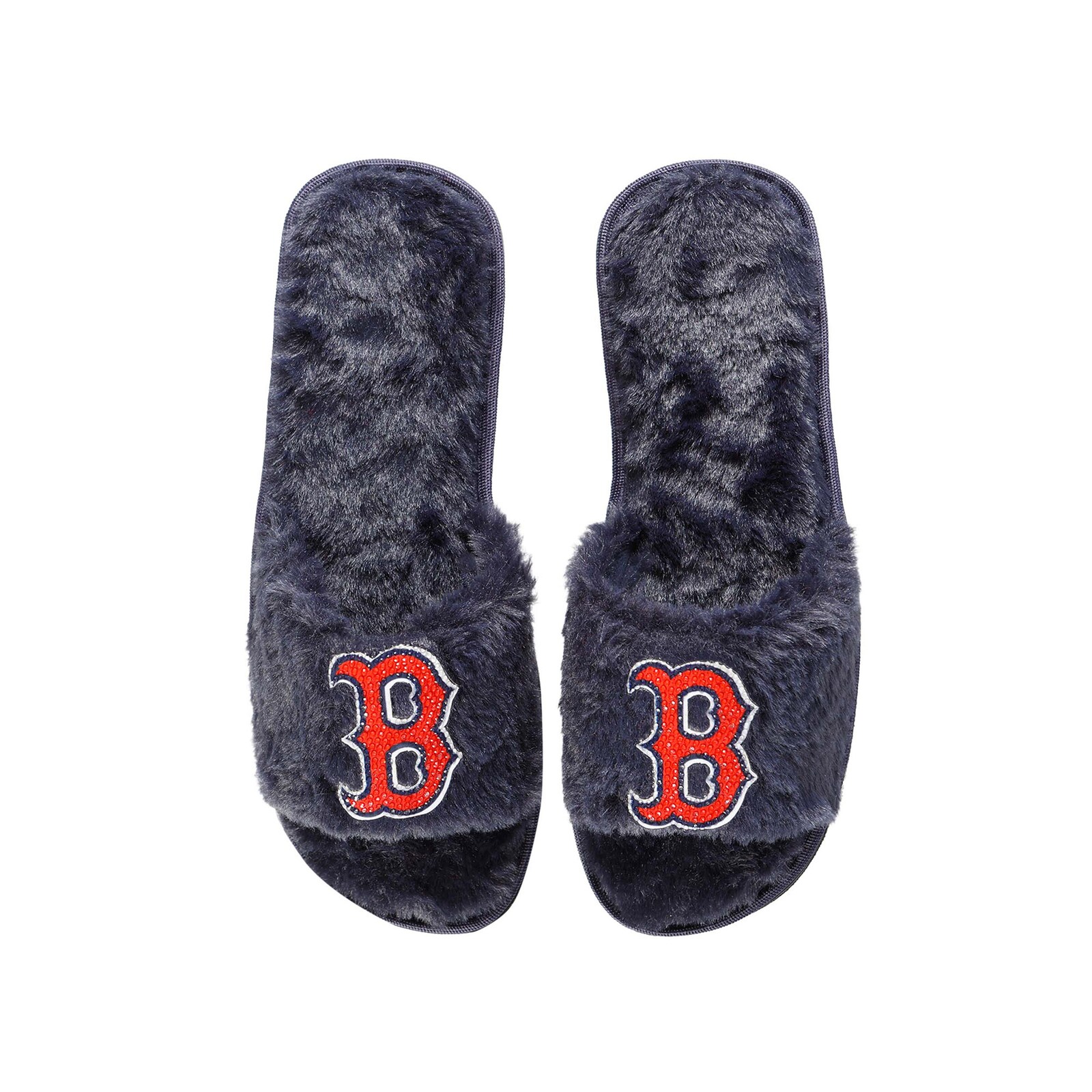 여성용 Boston Red Sox FOCO 네이비 라인스톤 퍼지 슬리퍼