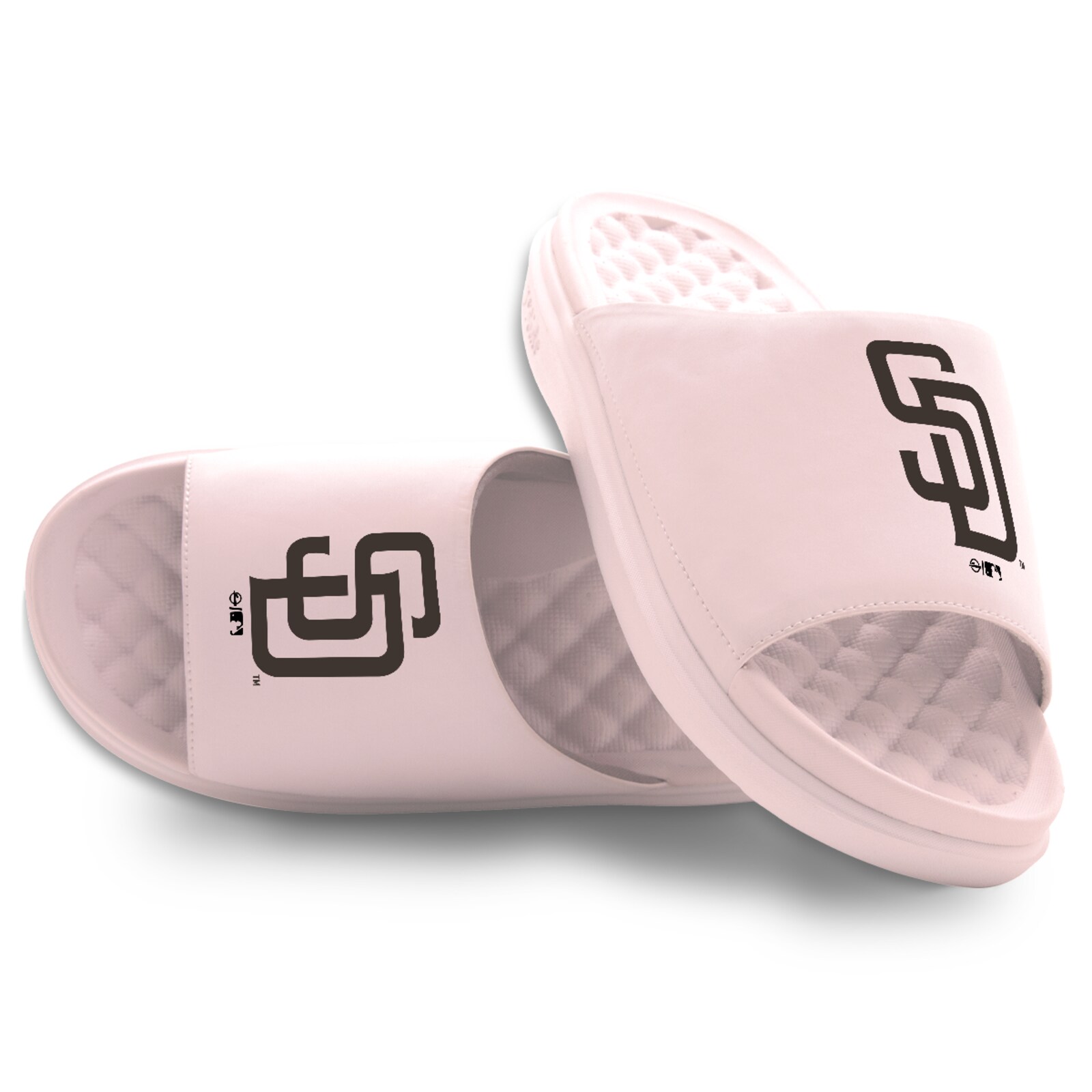 남녀공용 San Diego Padres ISlide 핑크 프라이머리 모티브 슬라이드 샌들 상세 이미지 2