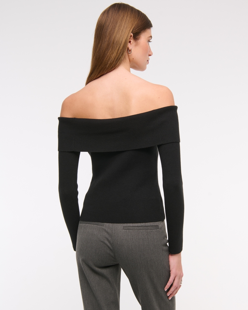 Ribbed Off-The-Shoulder Cutaway Sweater 상세 이미지 5
