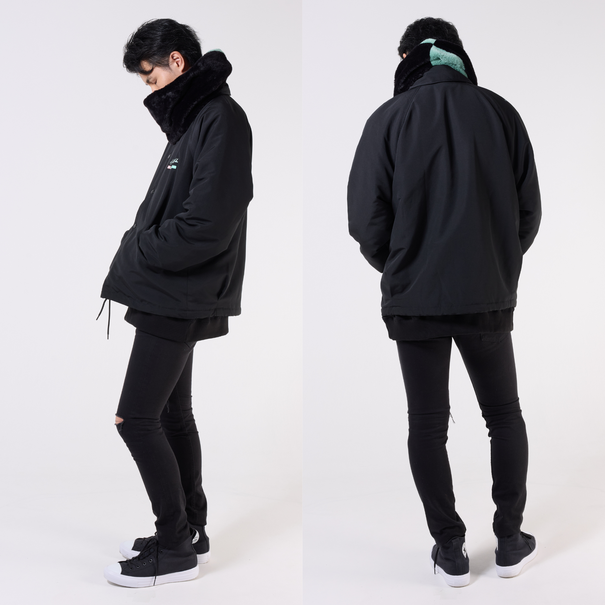 (Goods - Outerwear) Hatsune Miku 인조 퍼 안감 코치 재킷 상세 이미지 13