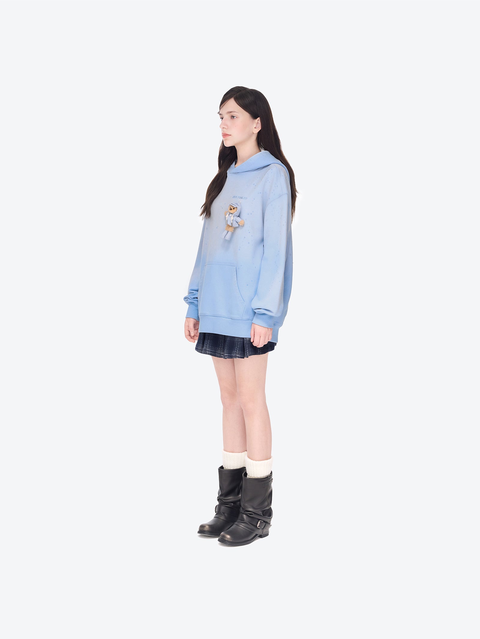 레인 데이 후드티 블루 상세 이미지 3