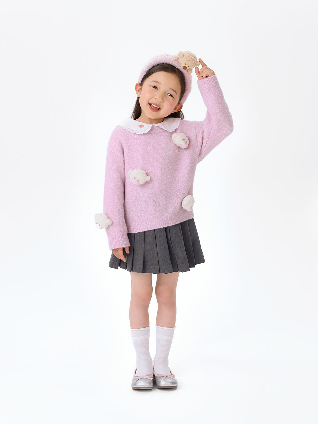 베이비베어 올오버 스웨터 핑크 상세 이미지 2