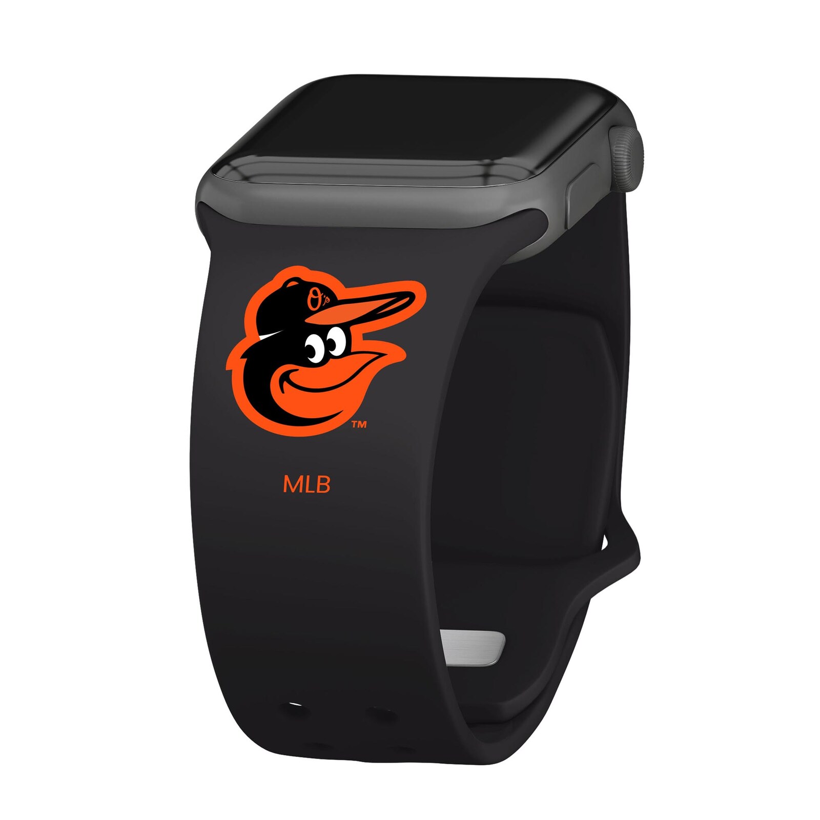 Baltimore Orioles 블랙 로고 실리콘 Apple Watch 밴드
