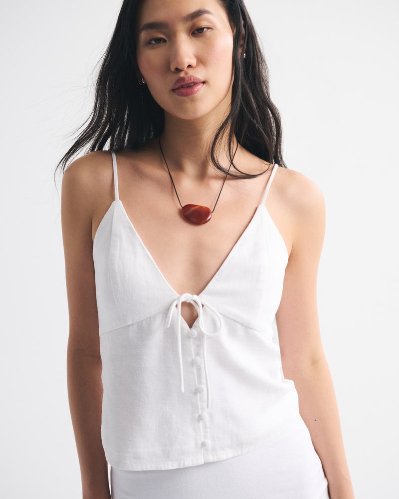 The A&F Bella Bra-Free Linen-Blend Cami 상세 이미지 3