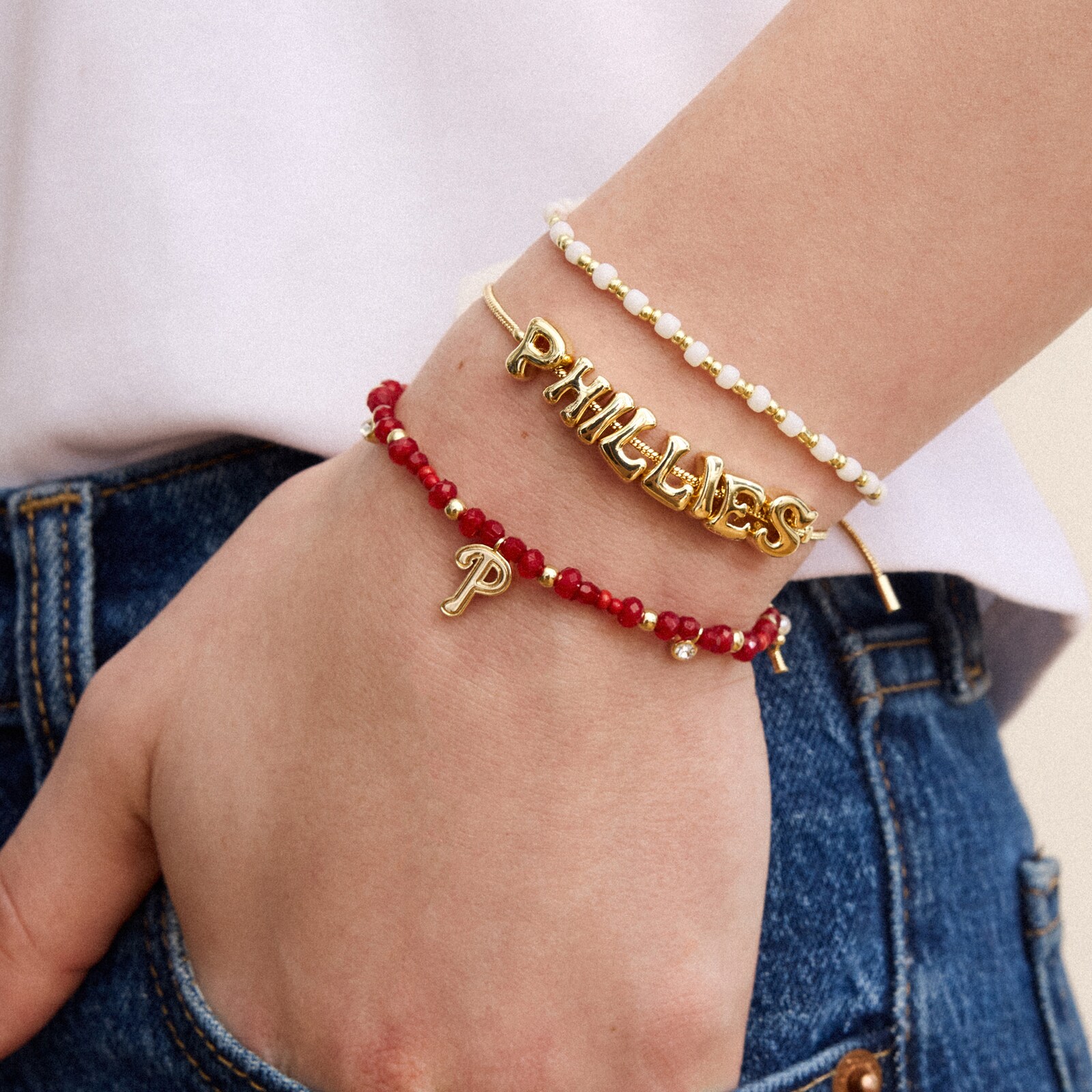 Philadelphia Phillies BaubleBar 3개입 팔찌 세트 상세 이미지 3