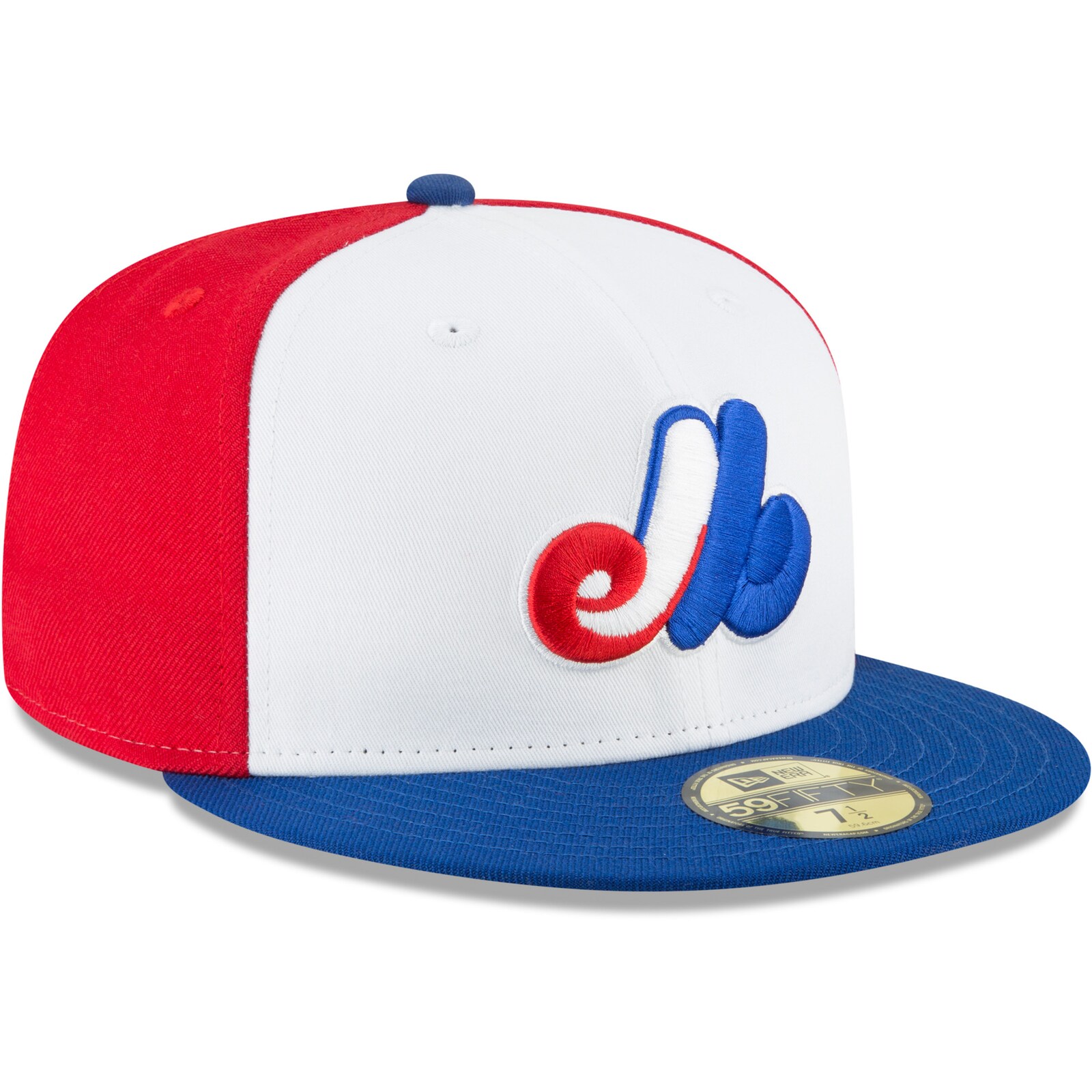 남성용 몬트리올 엑스포스 New Era 화이트 쿠퍼스타운 컬렉션 울 59FIFTY 피티드 모자 상세 이미지 4