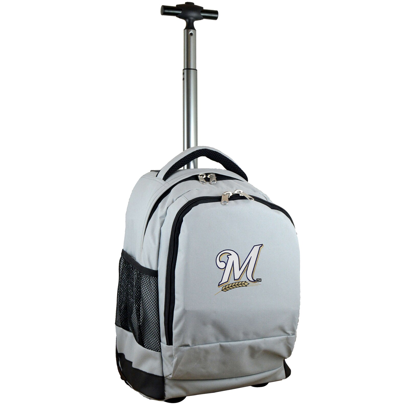 Milwaukee Brewers 그레이 19인치 프리미엄 바퀴형 백팩 상세 이미지 2