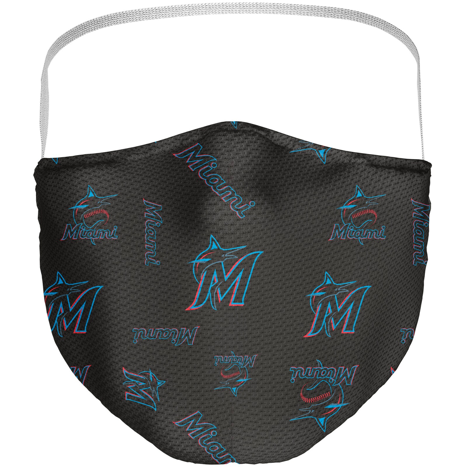 성인용 Miami Marlins 로고 패턴 페이스 커버링 3팩 상세 이미지 4