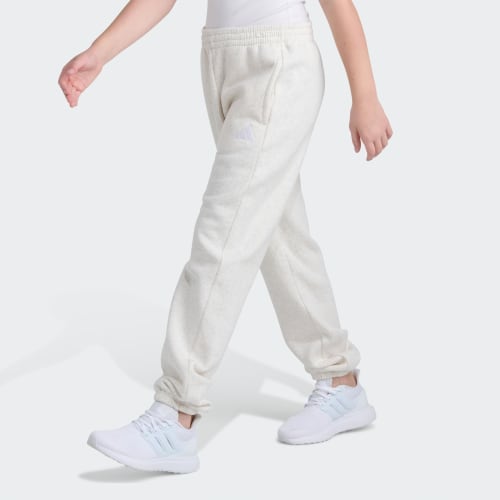 Elastic Waistband Minimal Logo Loose Fleece Heather Jogger 상세 이미지 3
