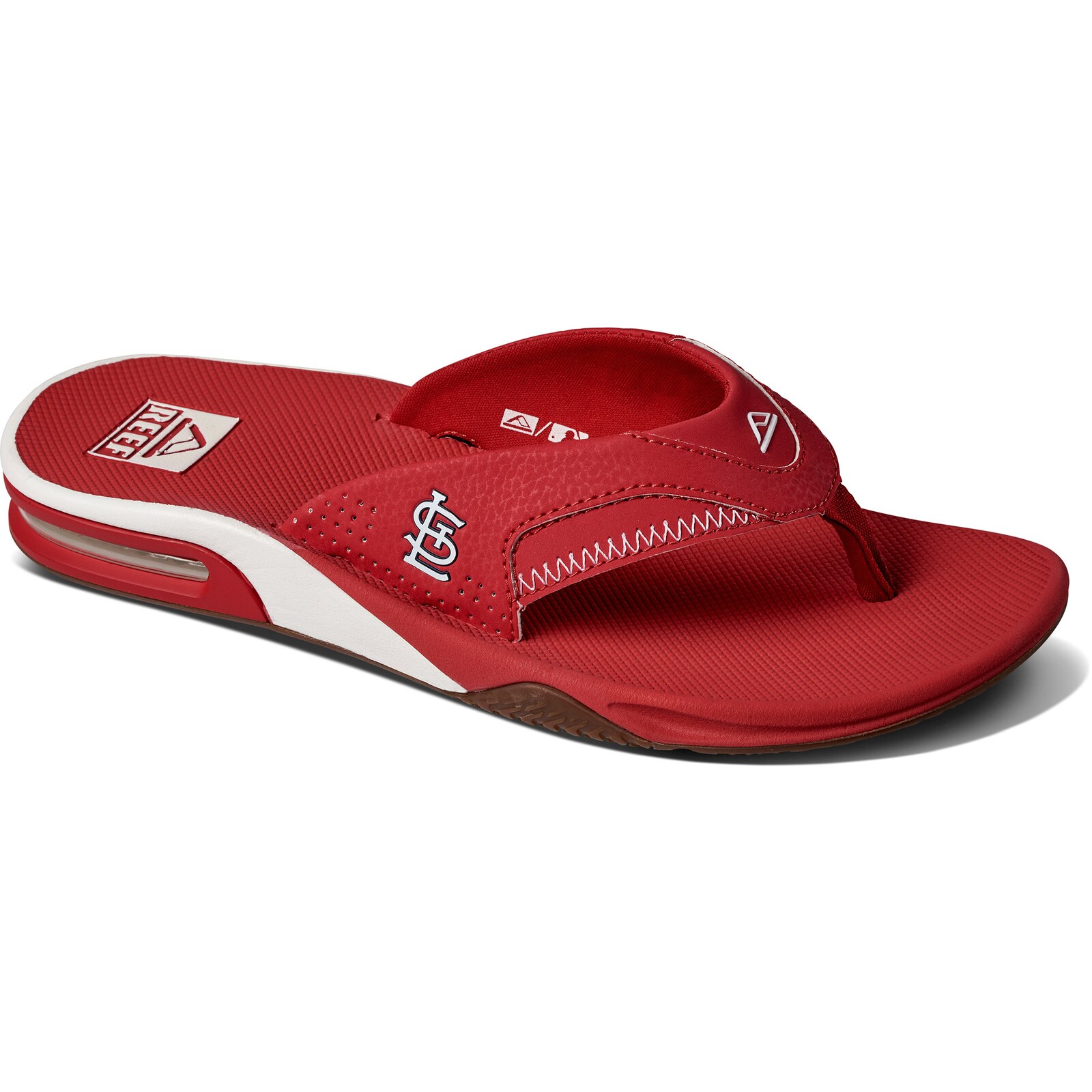 남성용 St. Louis Cardinals REEF Fanning 병따개 샌들 상세 이미지 2