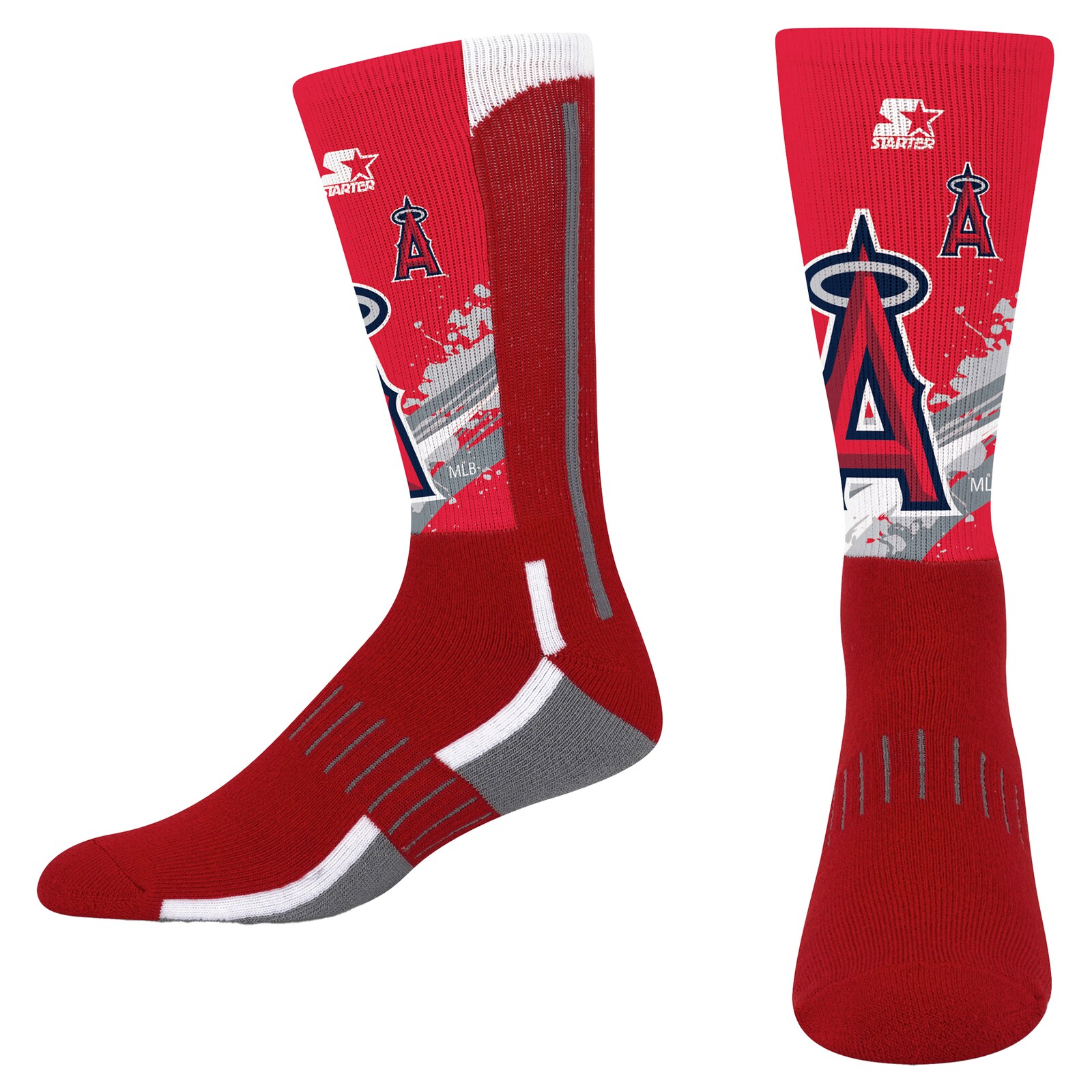 유소년용 Los Angeles Angels Starter 레드 피넘 마스코트 컬러 스플래시 크루 양말 상세 이미지 2