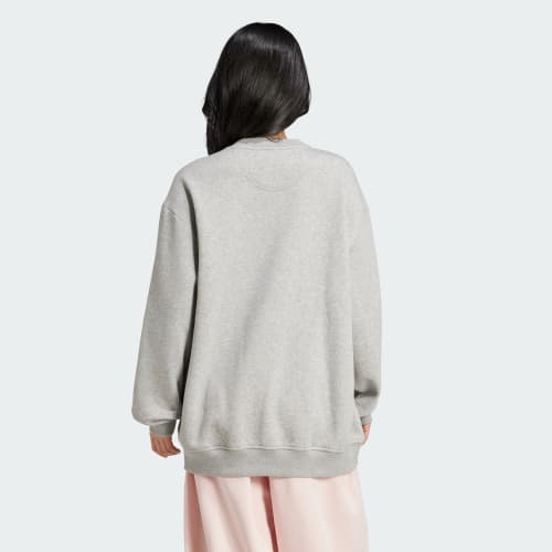 Essentials Fleece Long Oversized Crew Sweatshirt 상세 이미지 2