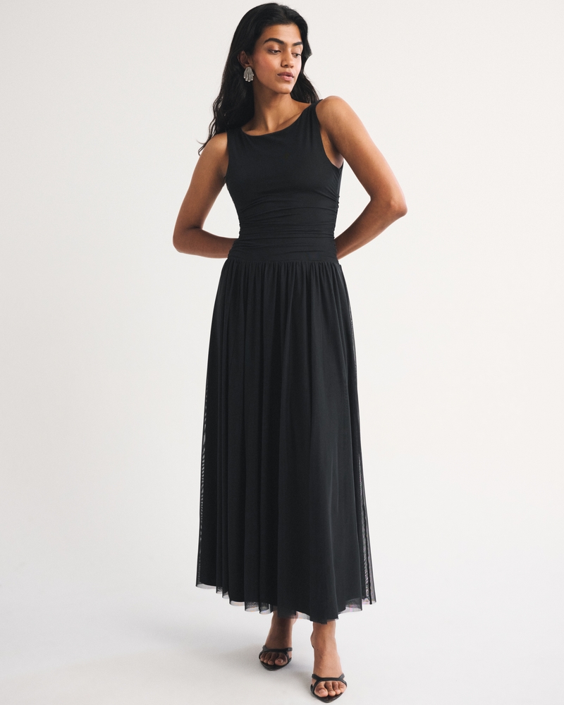The A&F Convertible Mesh Maxi Dress 상세 이미지 2