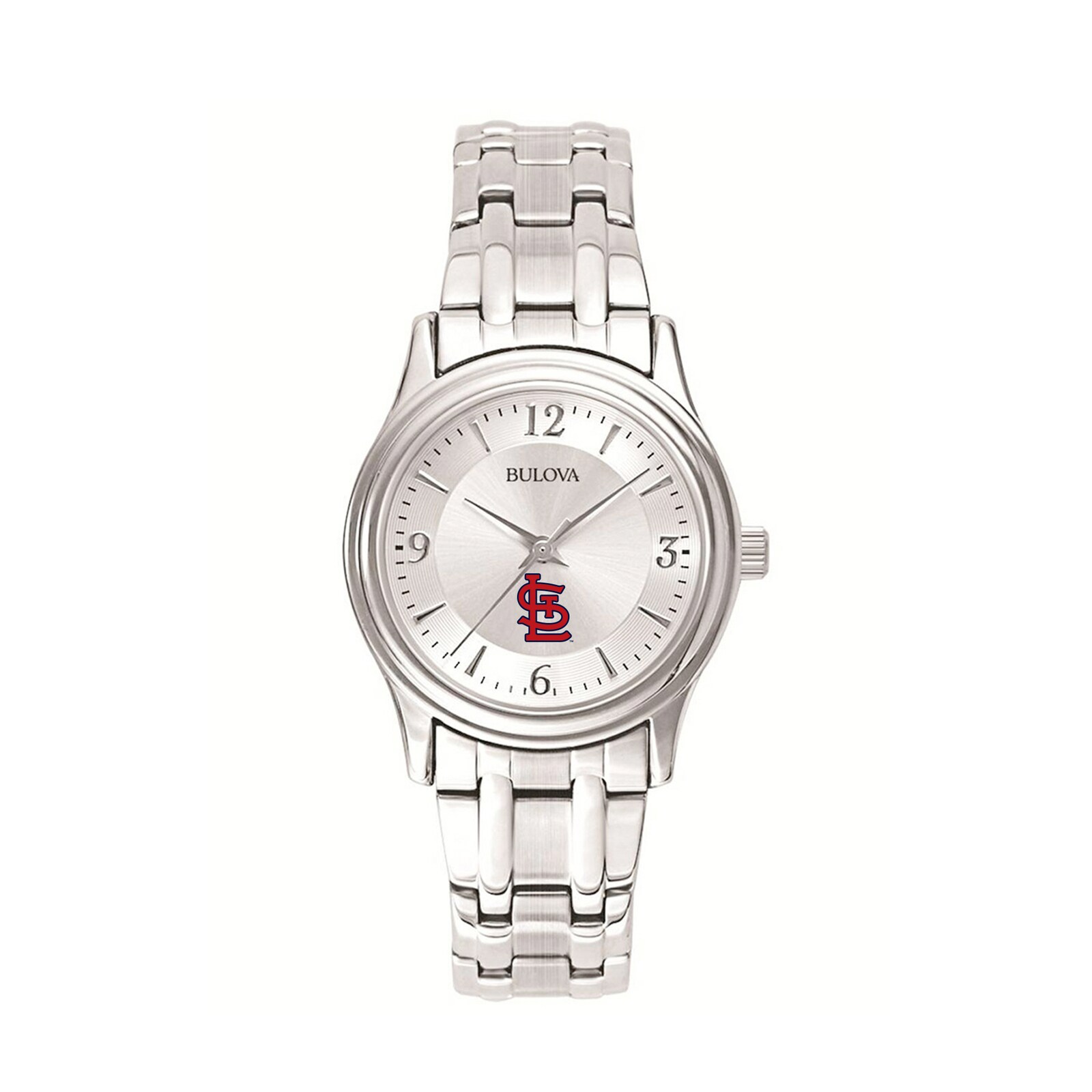 여성용 St. Louis Cardinals Bulova 실버 스테인리스 스틸 시계