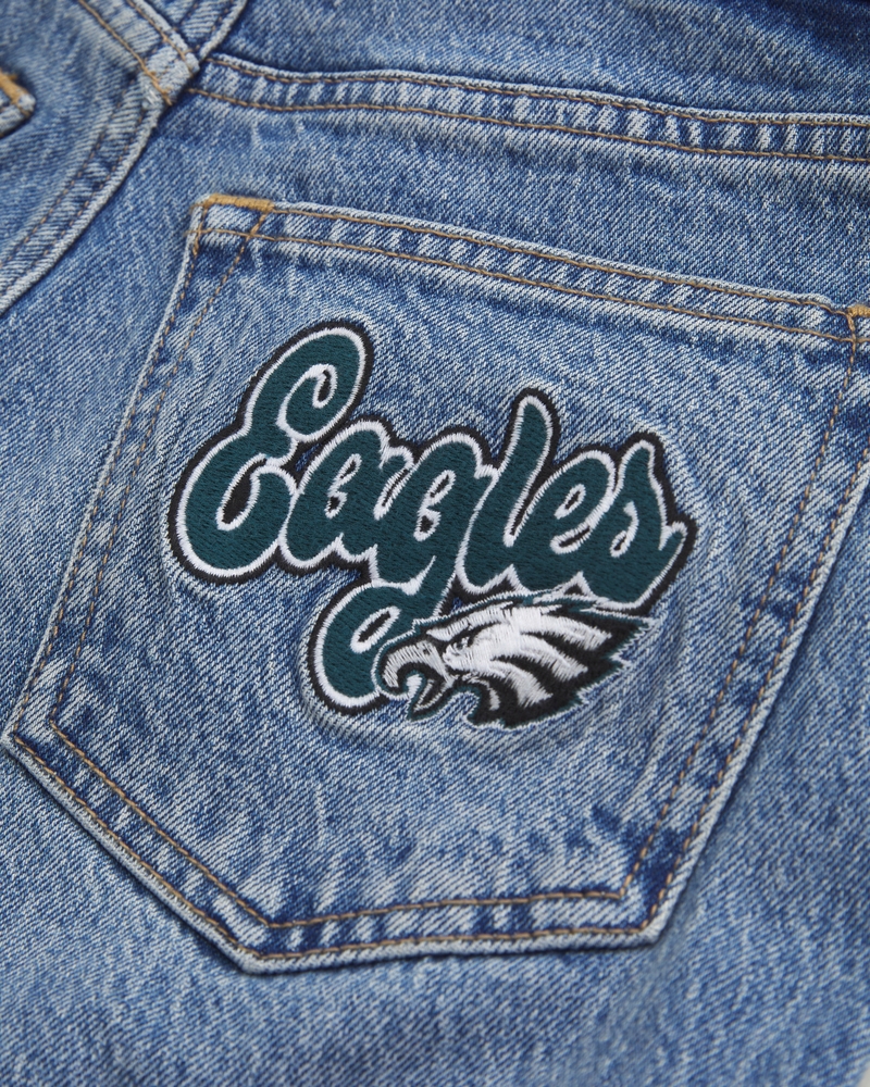 Curve Love High Rise 90s Relaxed Philadelphia Eagles Embroidered Jean 상세 이미지 10