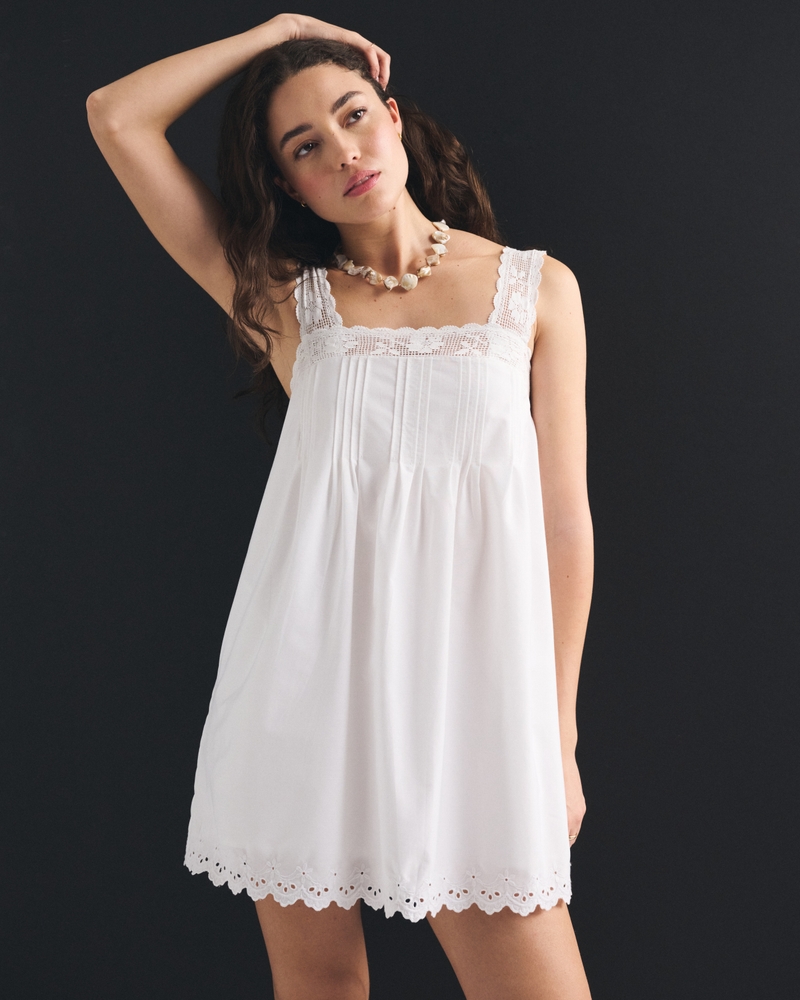Lace-Trim Easy Mini Dress 상세 이미지 2