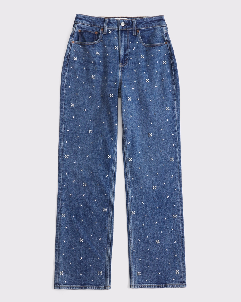 Curve Love High Rise 90s Relaxed Pearl Embellished Jean 상세 이미지 8