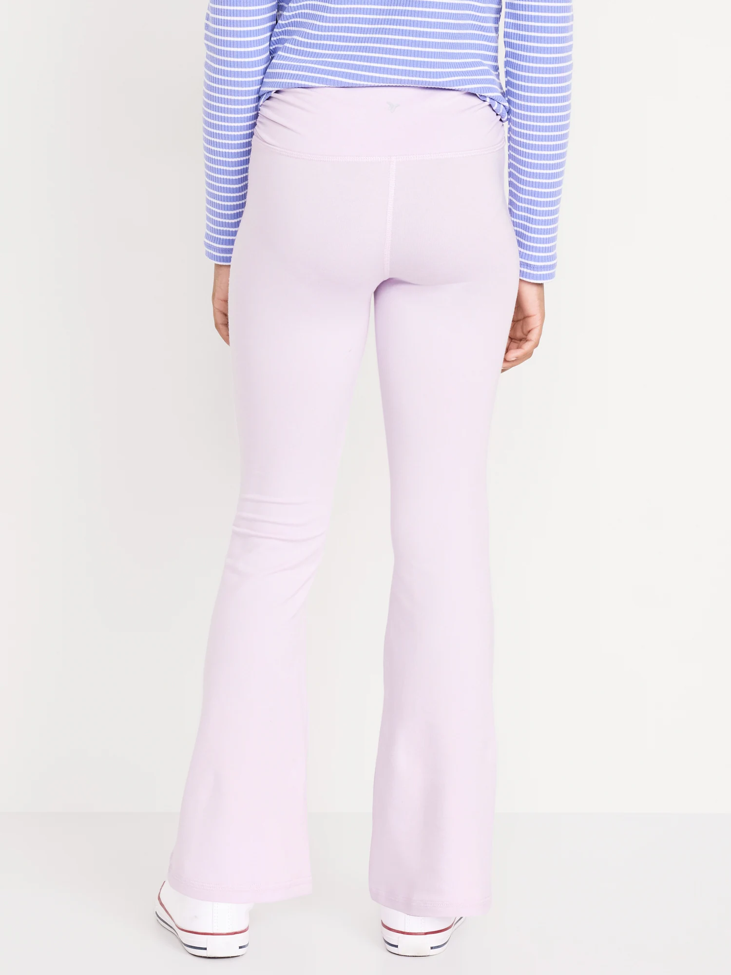High-Waisted PowerChill Side-Ruched Flared Leggings for Girls 상세 이미지 2