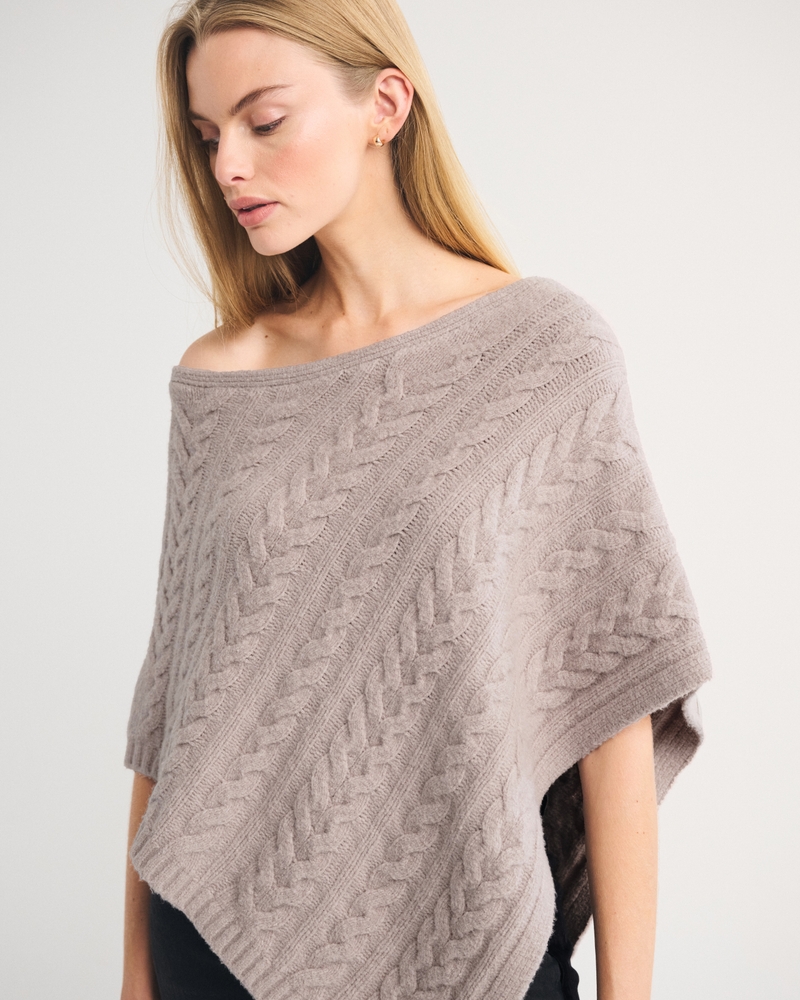 Cable-Knit Poncho 상세 이미지 3