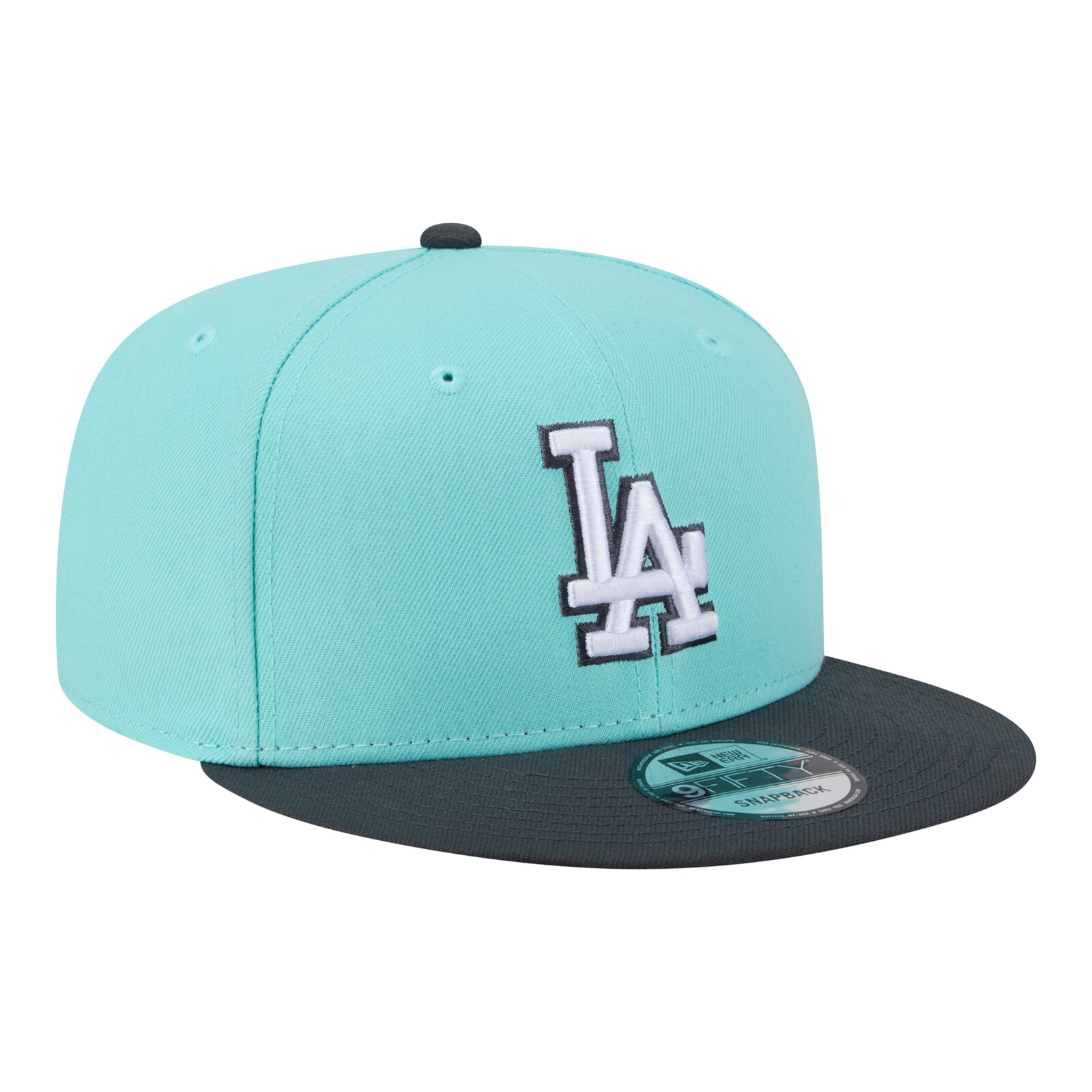 남성용 로스앤젤레스 다저스 New Era 청록/차콜 투톤 컬러 팩 9FIFTY 스냅백 모자 상세 이미지 4
