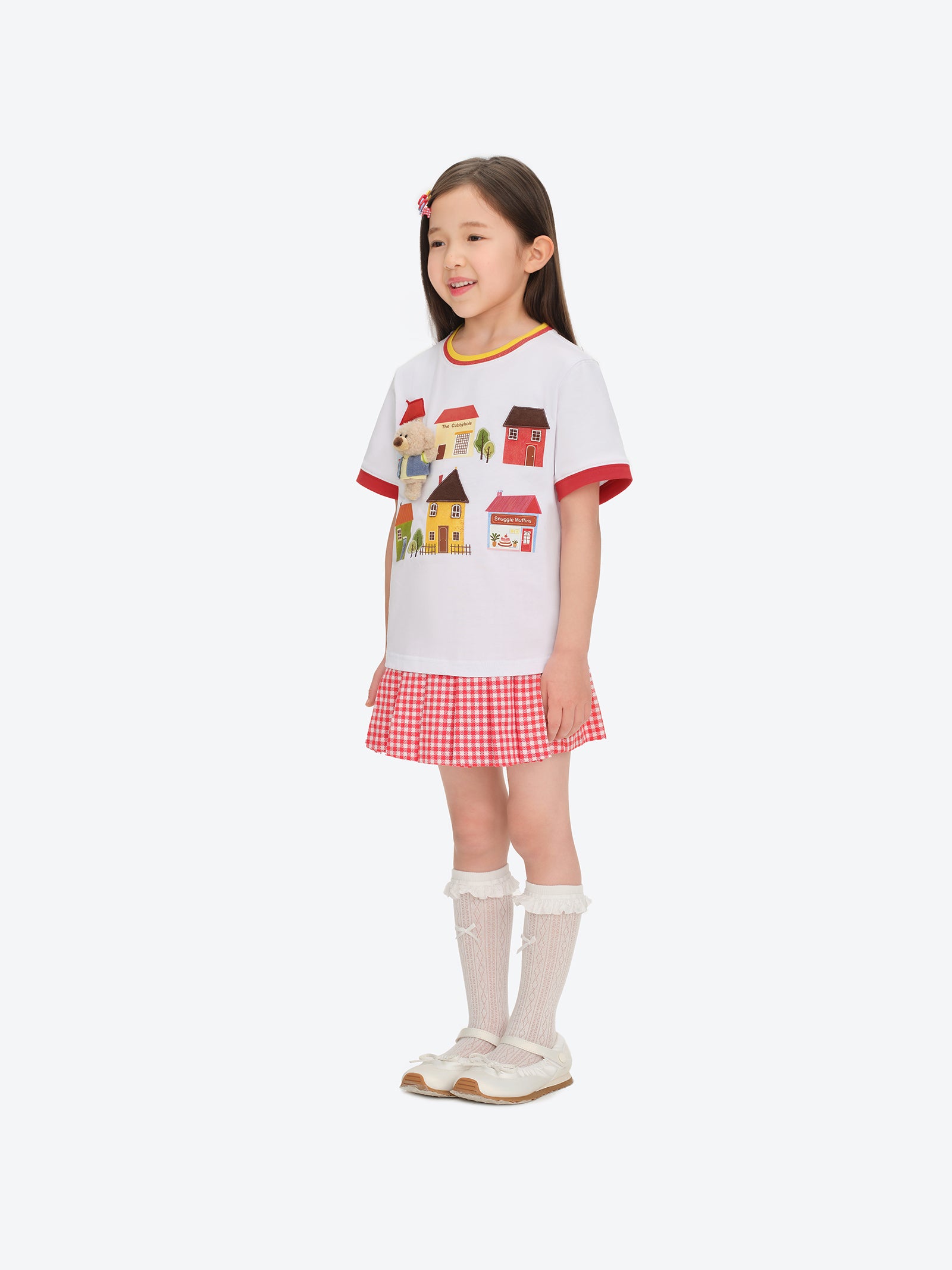 베이비베어 타운 일러스트 티셔츠 화이트 상세 이미지 3