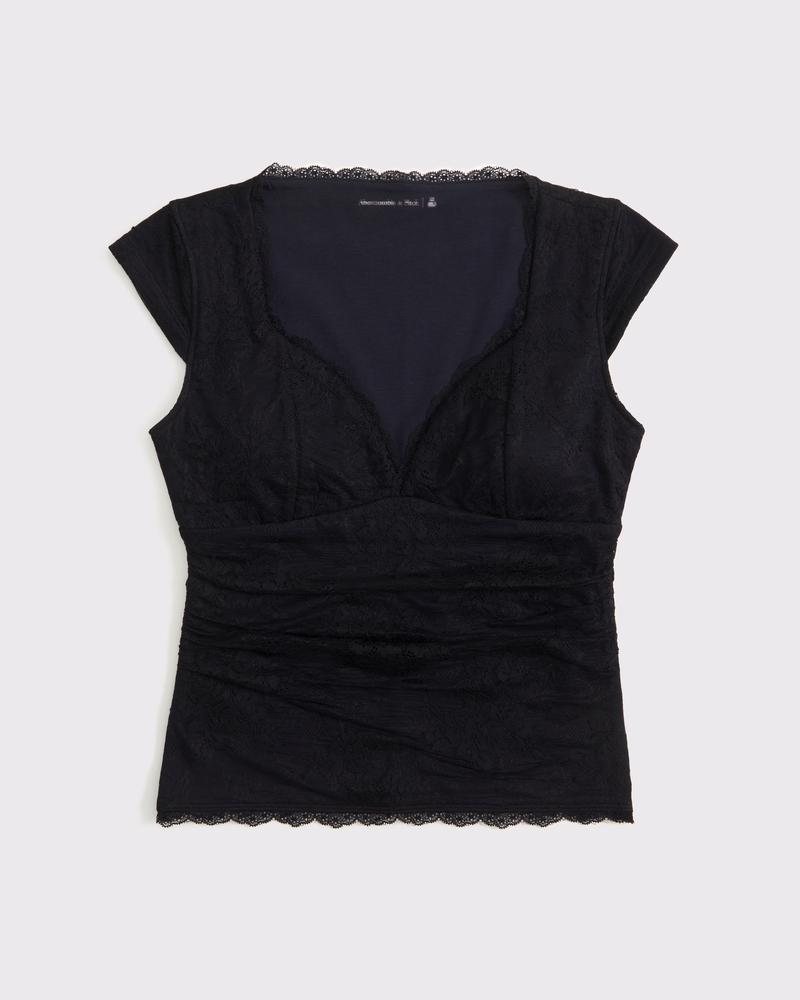 The A&F Zoe Bra-Free Lace Top 상세 이미지 6