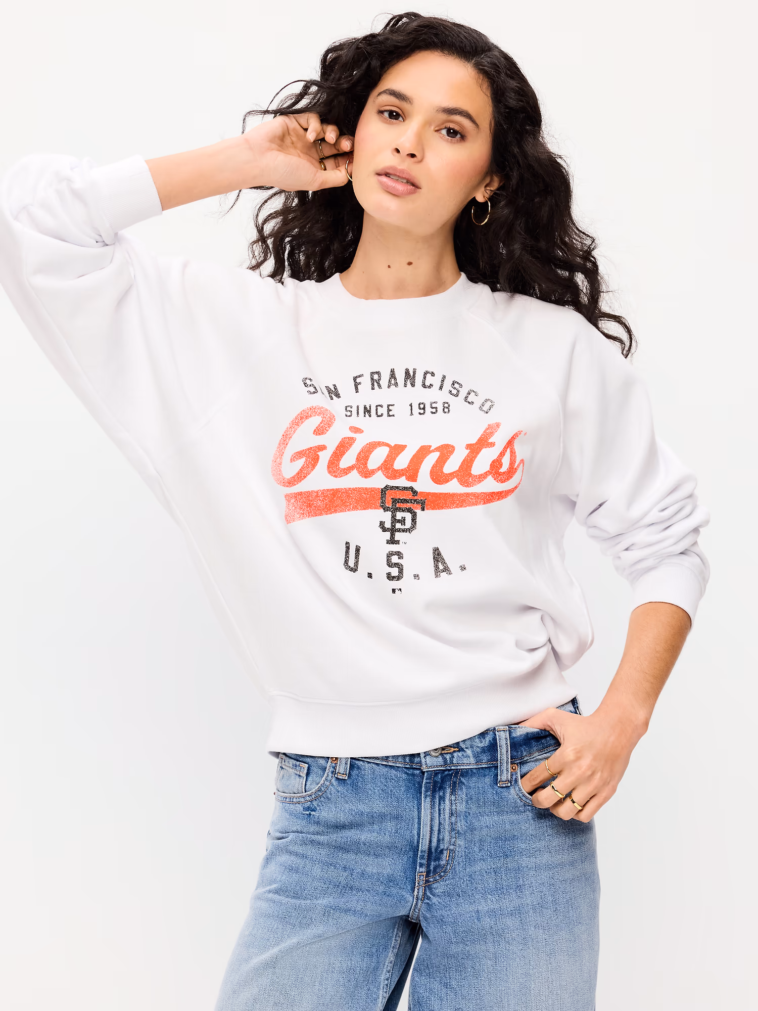 San Francisco Giants 여성용 래글런 스웨트셔츠