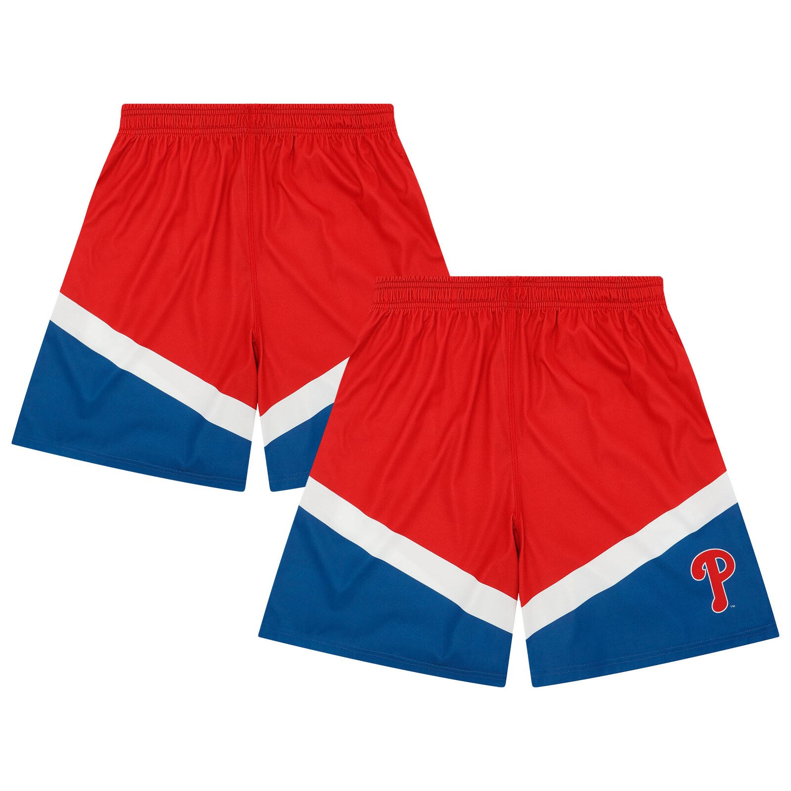 남성용 Philadelphia Phillies FOCO 레드 컬러 블록 반바지 상세 이미지 2