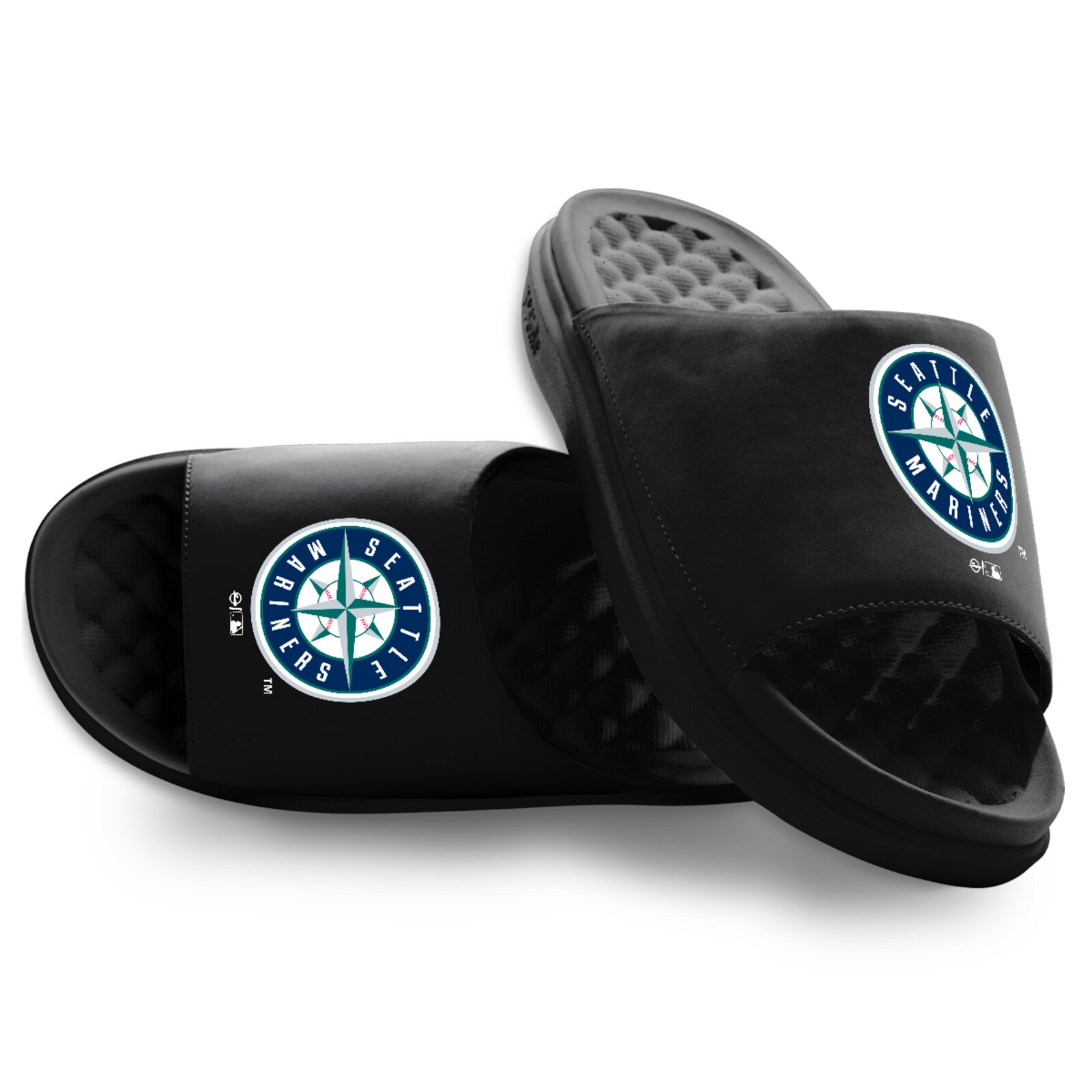 유니섹스 시애틀 매리너스 ISlide 블랙 프라이머리 모티브 슬라이드 샌들 상세 이미지 2