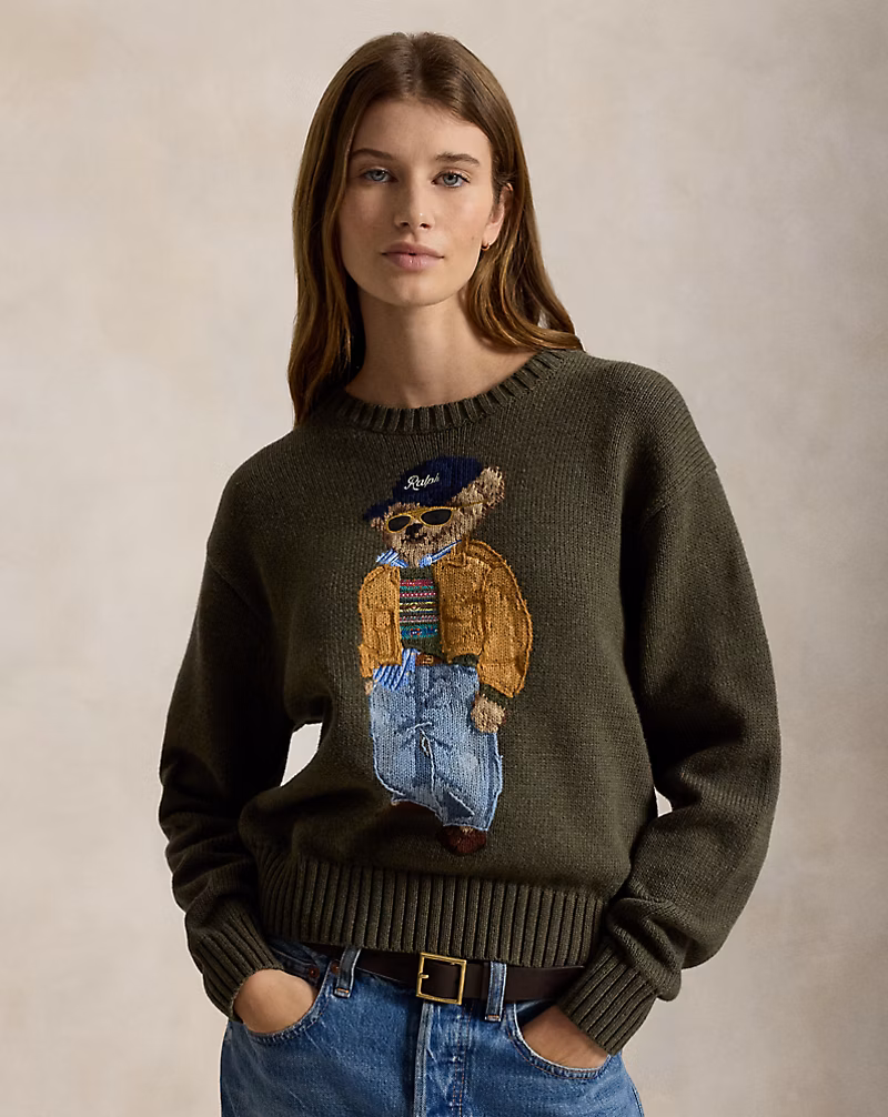 Polo Bear 코튼 크루넥 스웨터