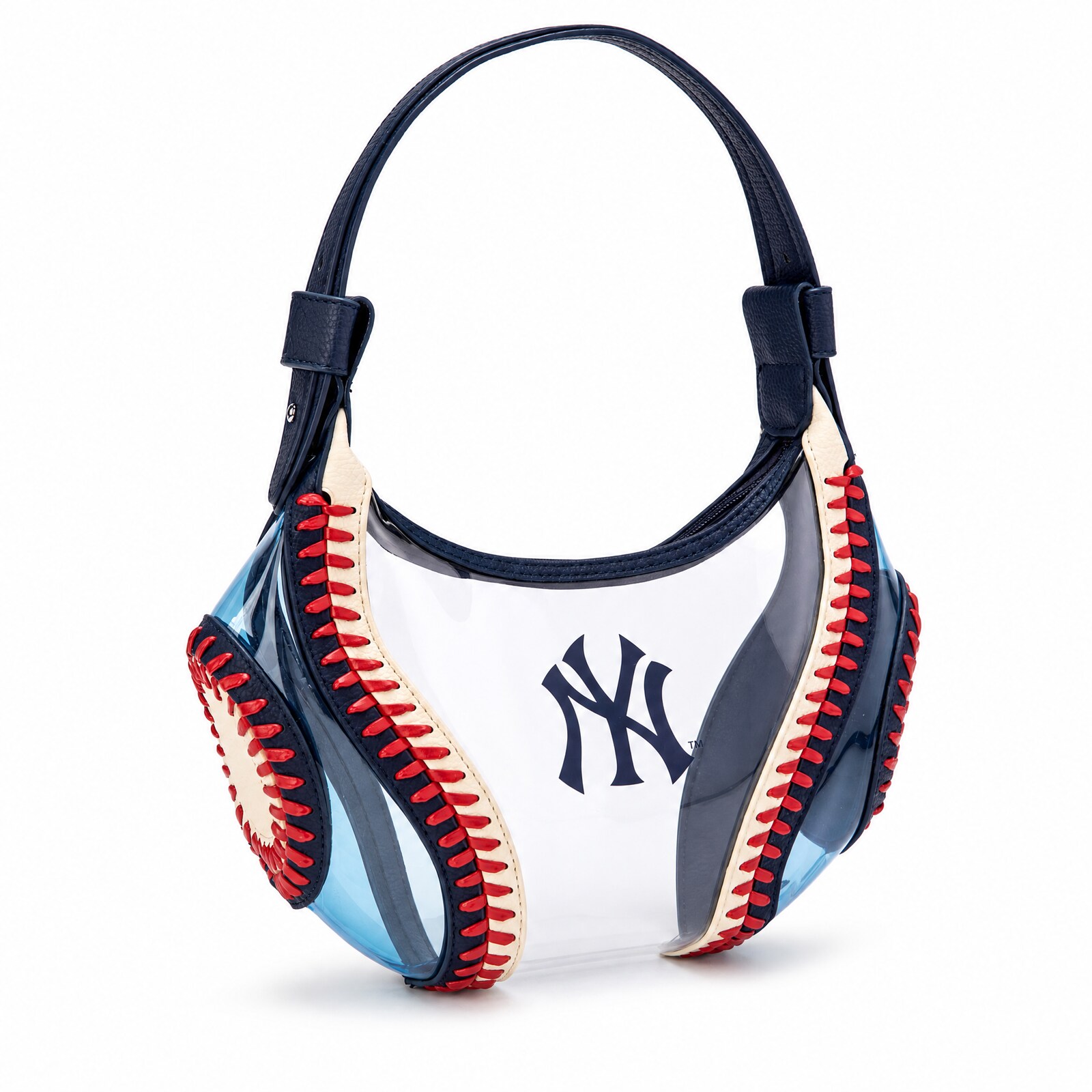 New York Yankees Montana West 투명 슬라우치 숄더백 상세 이미지 2