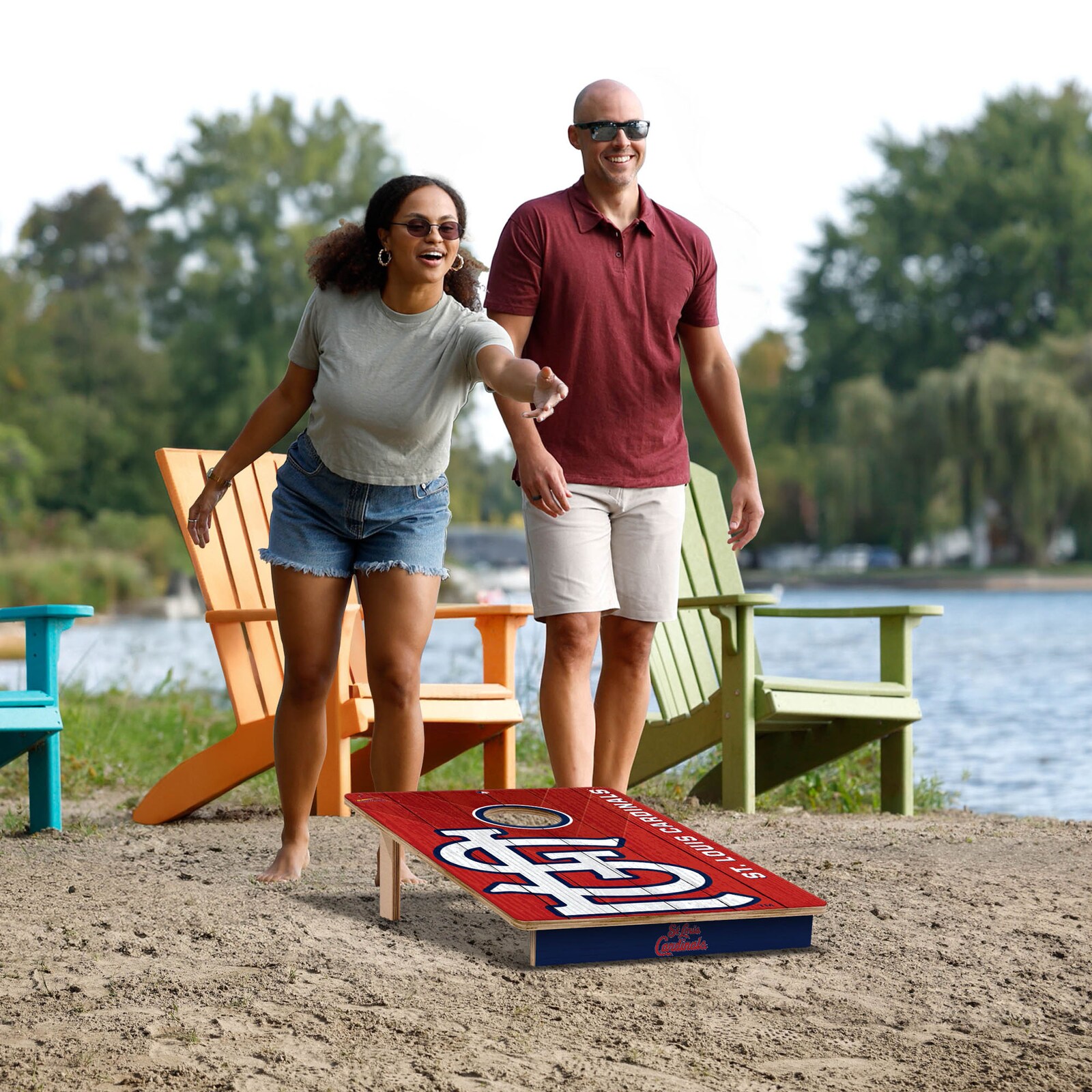 St. Louis Cardinals IDNA 2피트 x 3피트 콘홀 게임 세트 상세 이미지 7