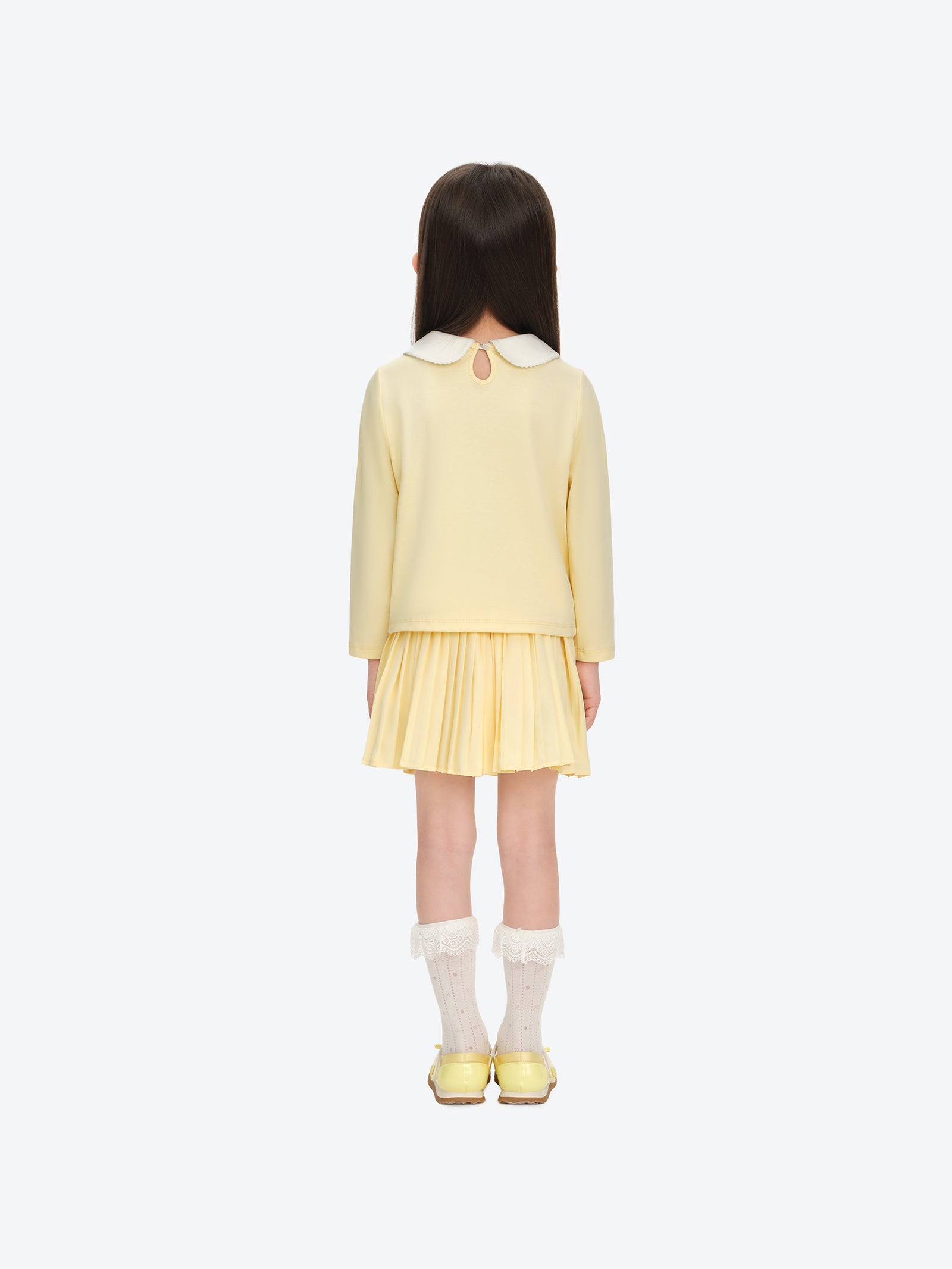 베이비베어 플라워 리스 긴소매 상의 옐로 상세 이미지 4