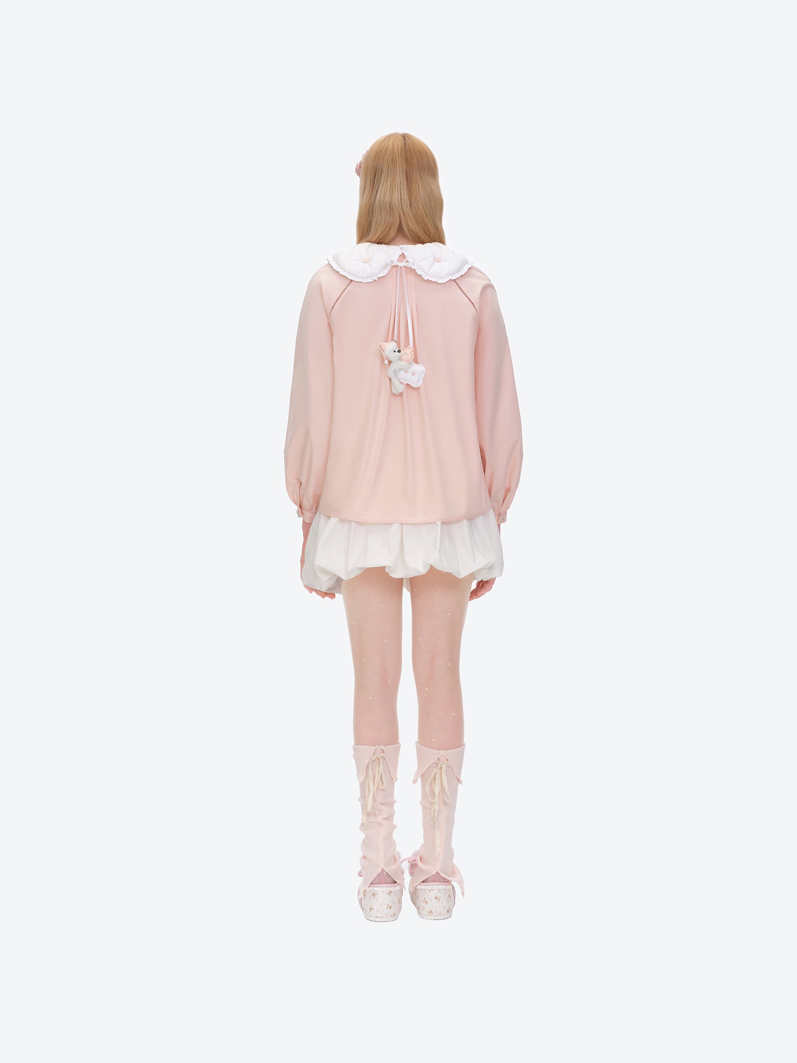 Nighty Night Bear 더블 칼라 셔츠 핑크 상세 이미지 4