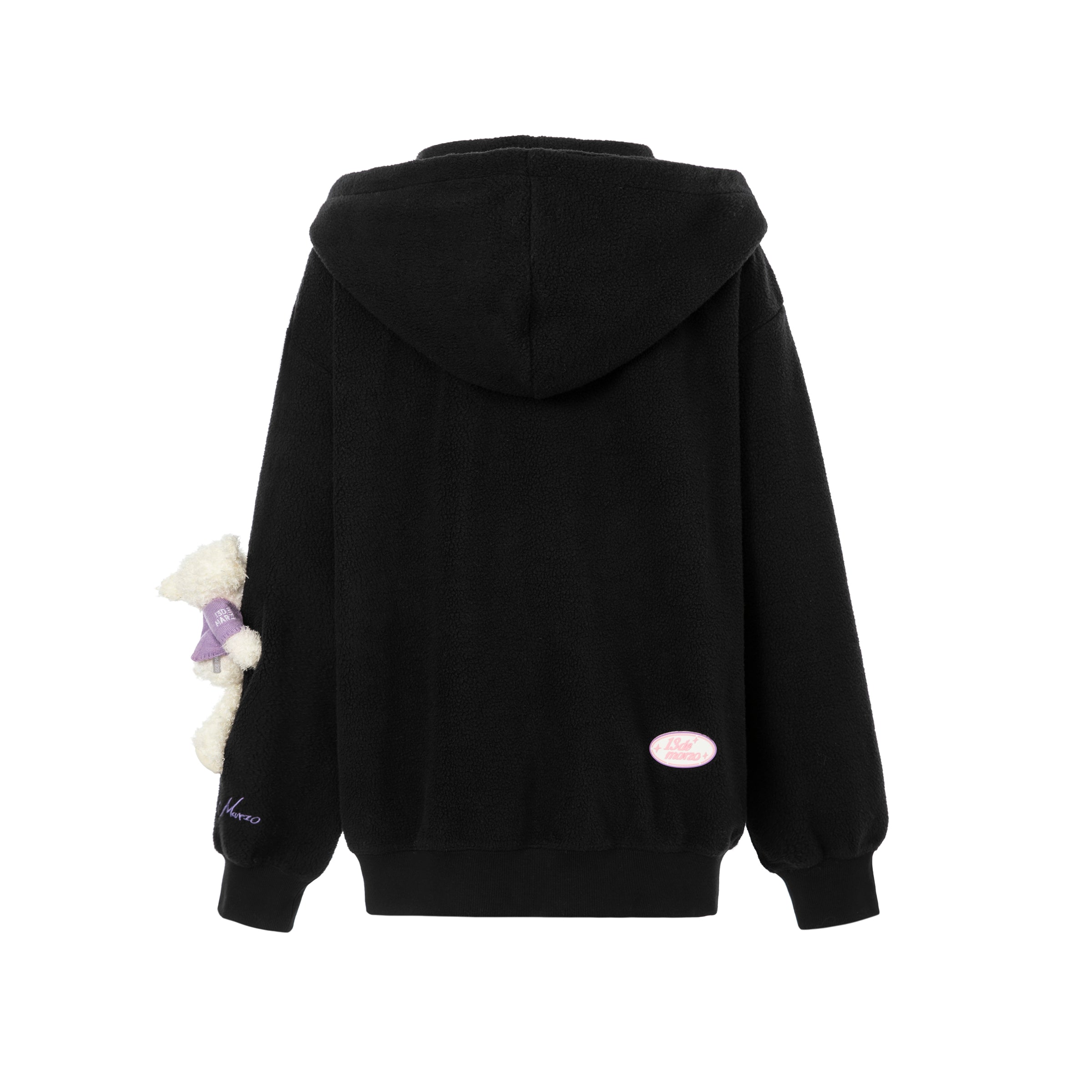 Kuromi Bear 스카프 플리스 후드 티셔츠 상세 이미지 5