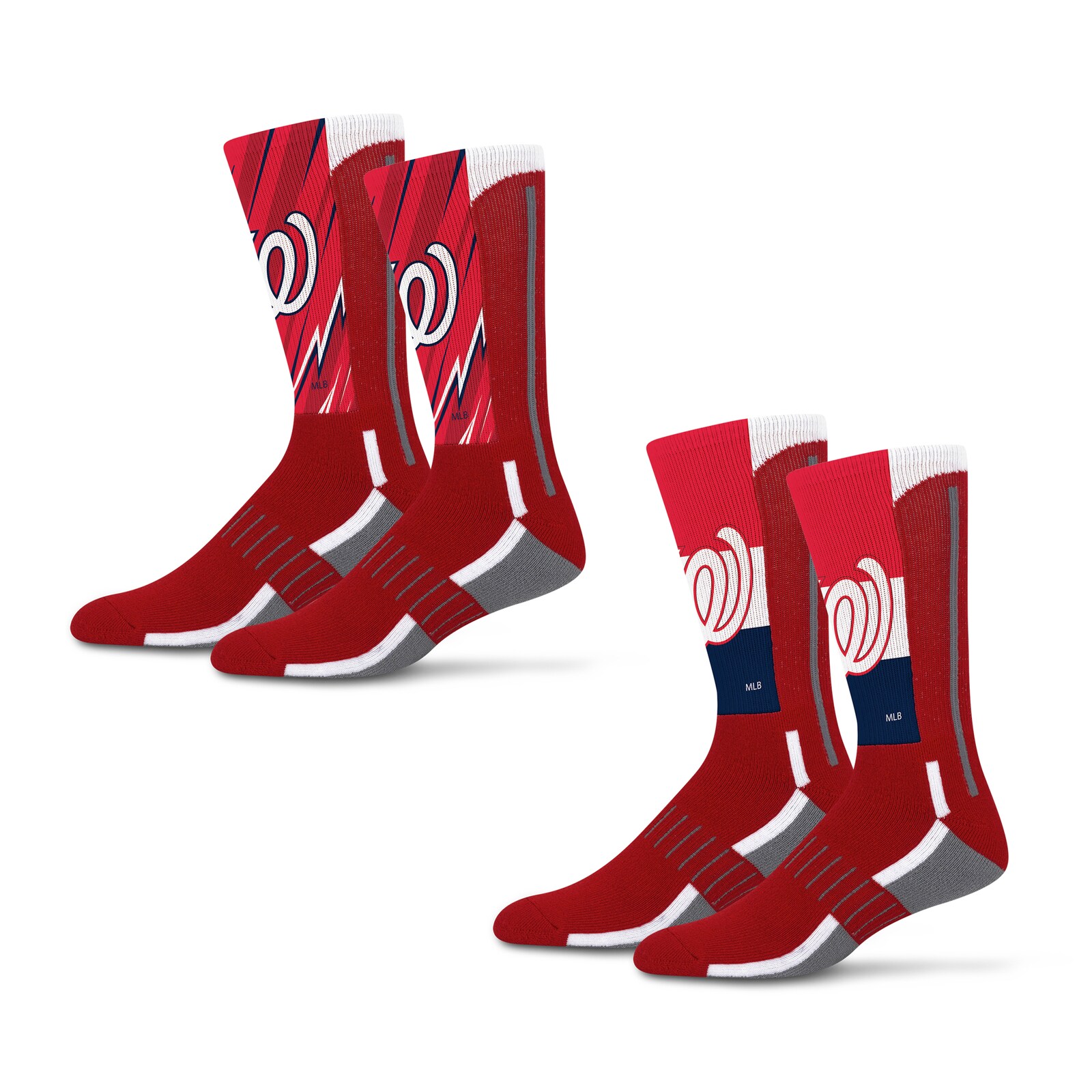 남녀공용 Washington Nationals Starter Big Energy Neo 크루 양말 2팩 세트